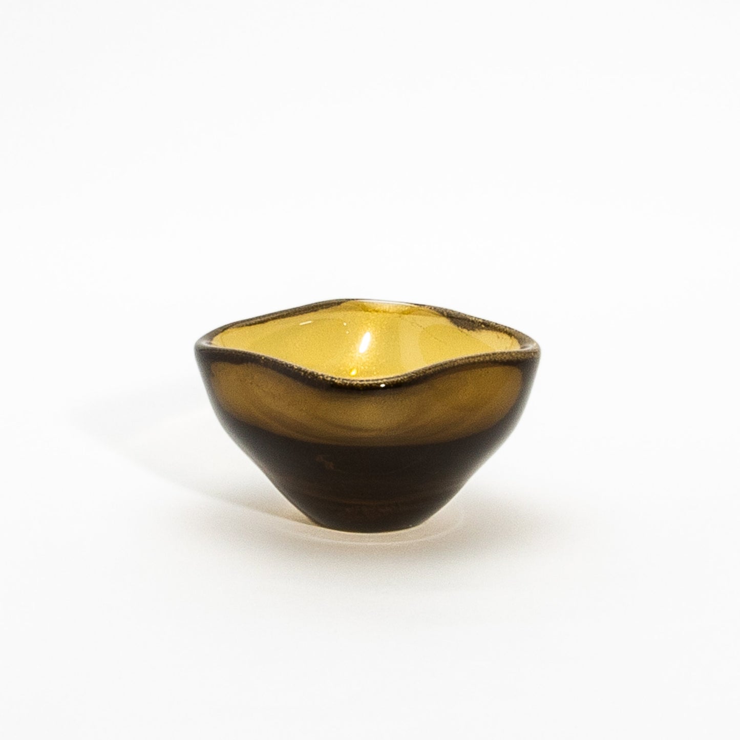 Murano Dish in Tobacco With 24-Karat Gold Flecks