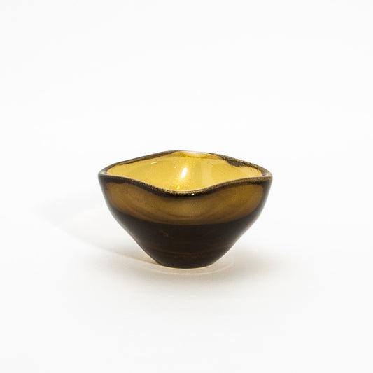 Murano Dish in Tobacco With 24-Karat Gold Flecks
