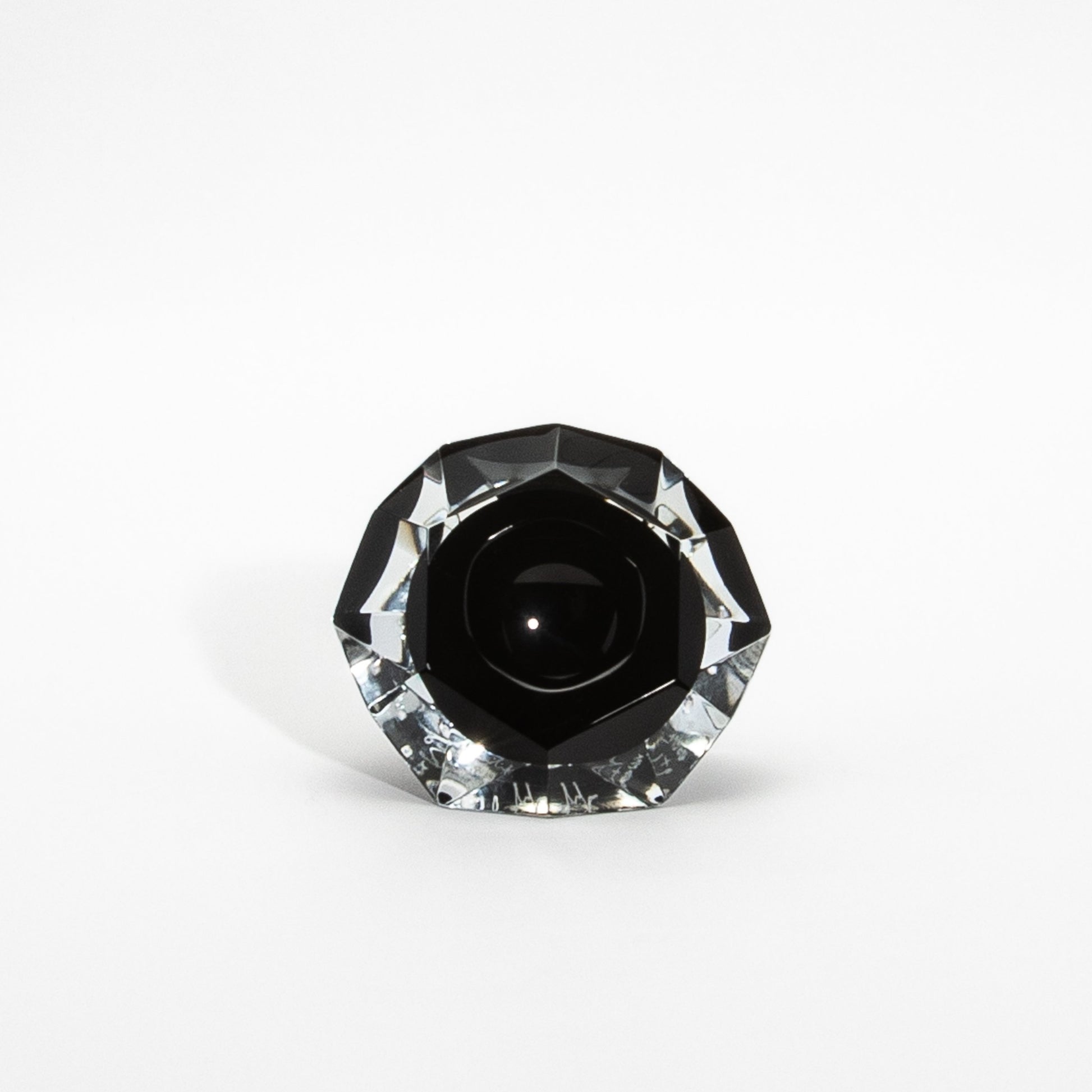 Murano Ashtray in Clear and Onyx Black
