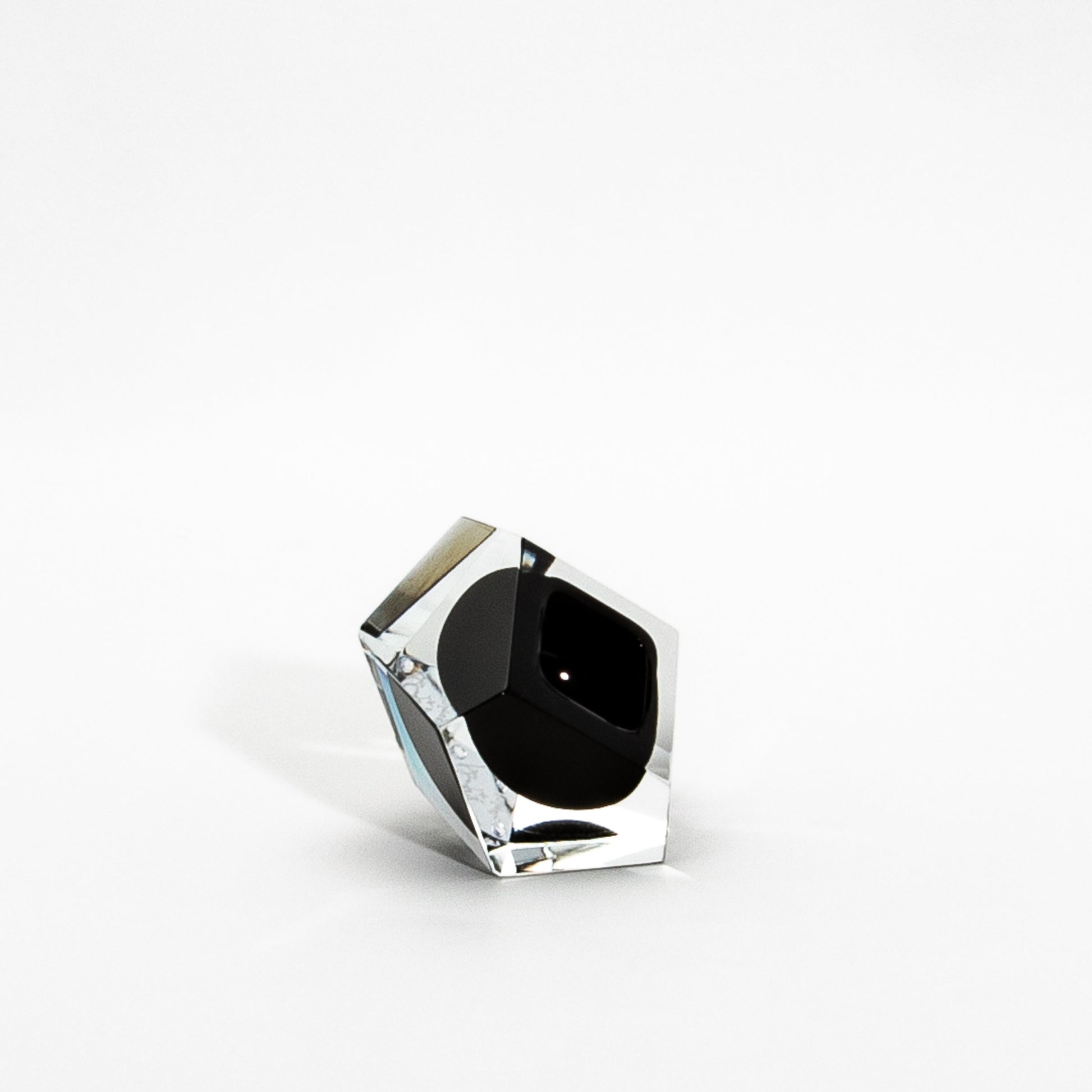 Murano Ashtray in Clear and Onyx Black