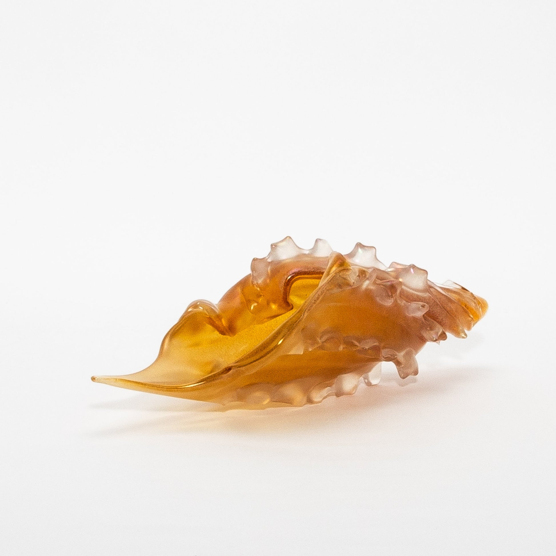 Hand-Blown Murano Shell in Amber with 24-karat Gold Dust