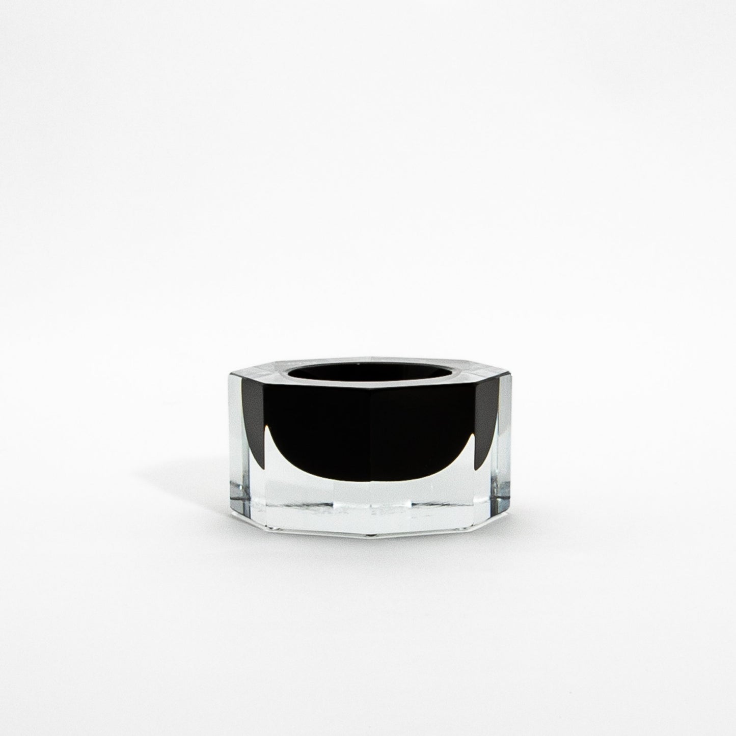 Murano Ashtray in Clear and Onyx Black