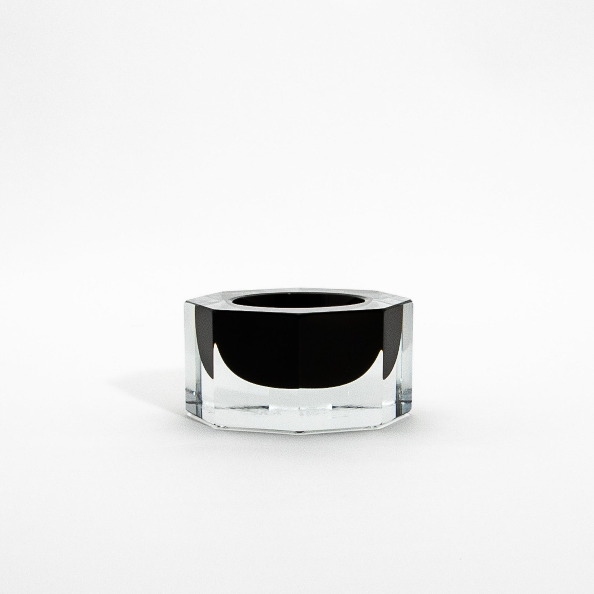 Murano Ashtray in Clear and Onyx Black