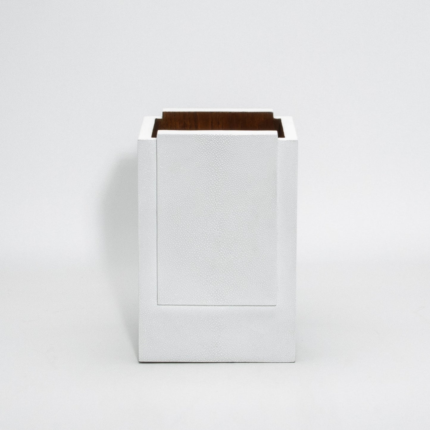 Waste Bin in White Shagreen by R&Y Augousti