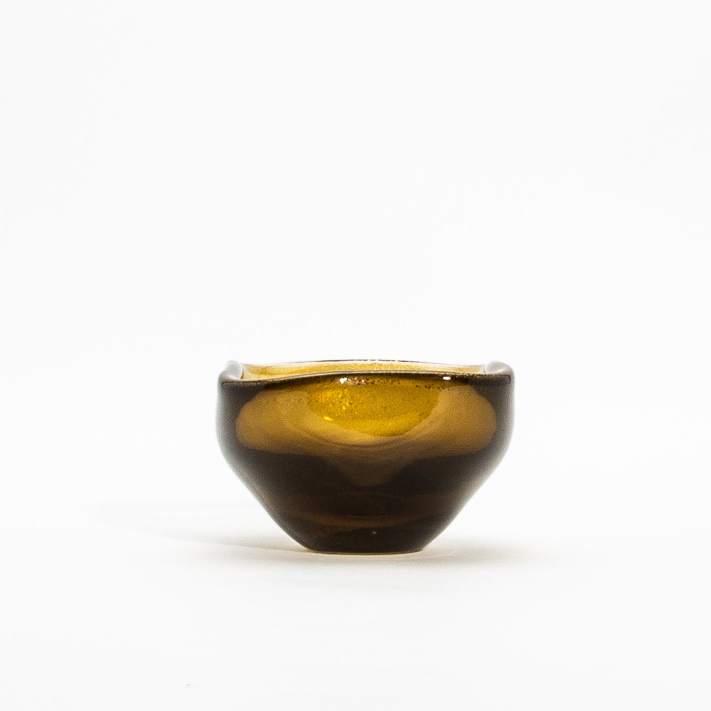 Murano Dish in Tobacco With 24-Karat Gold Flecks