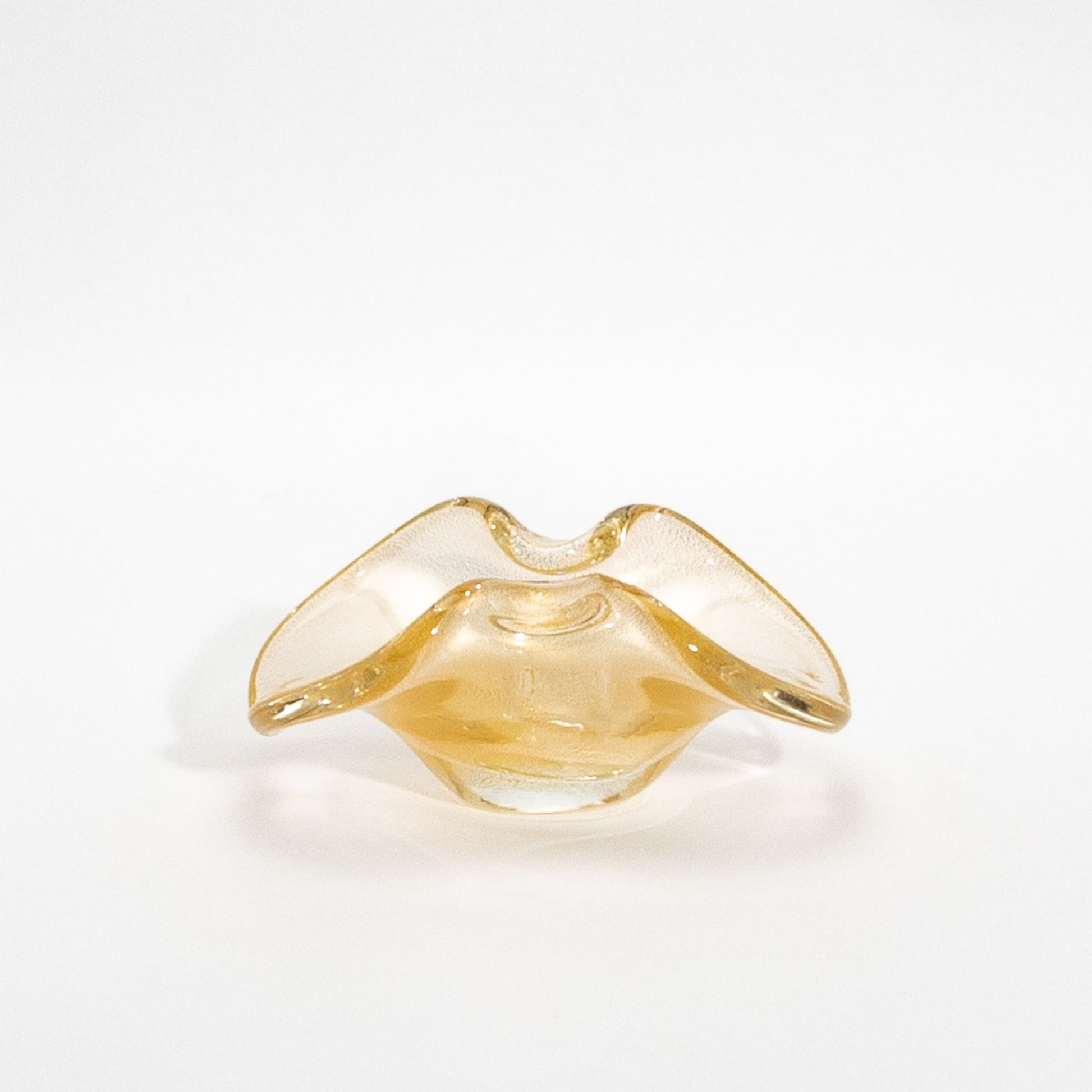 Murano Dish with 24-Karat Gold Flecks and Curved Detailing