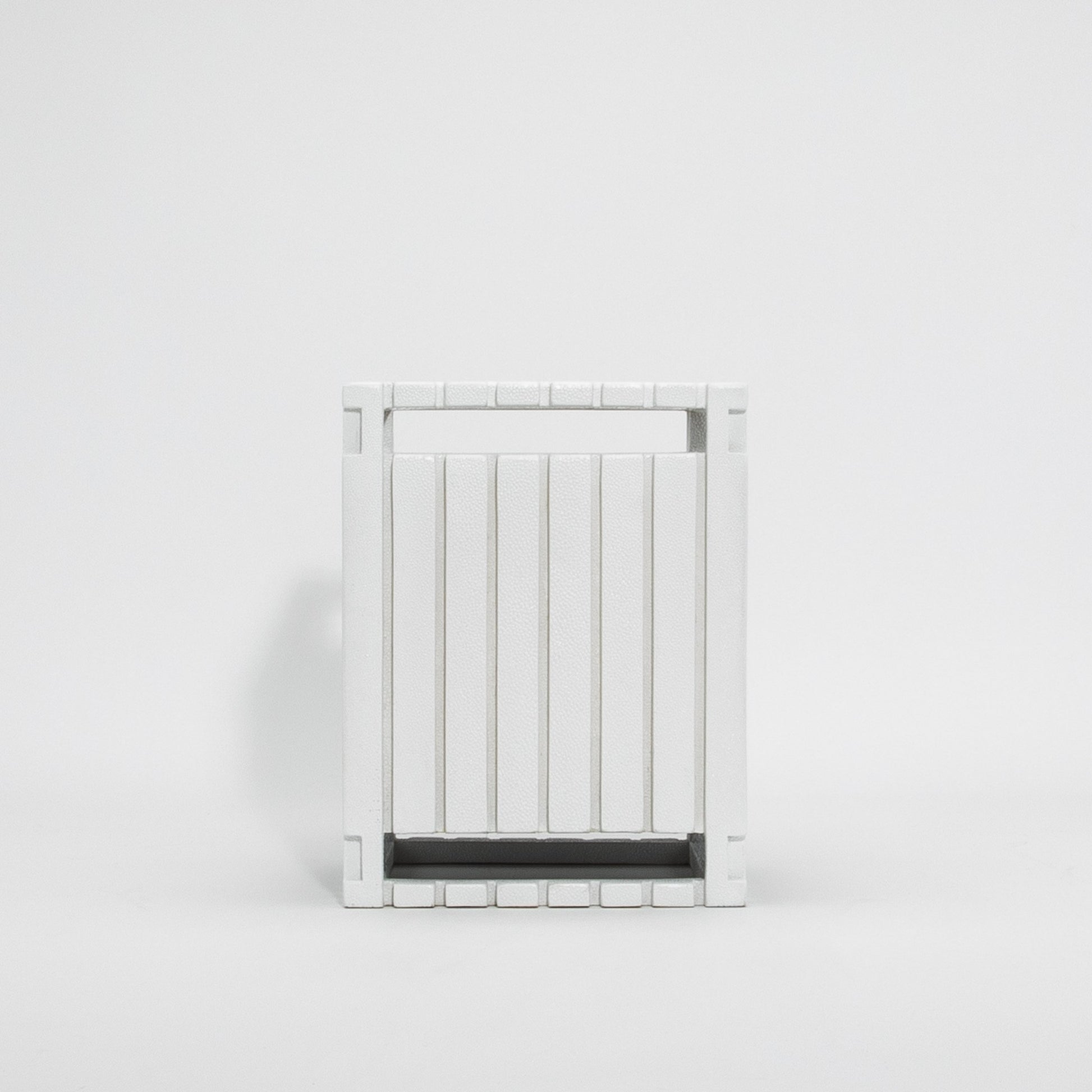 Waste Bin in White Shagreen Detail by R&Y Augousti