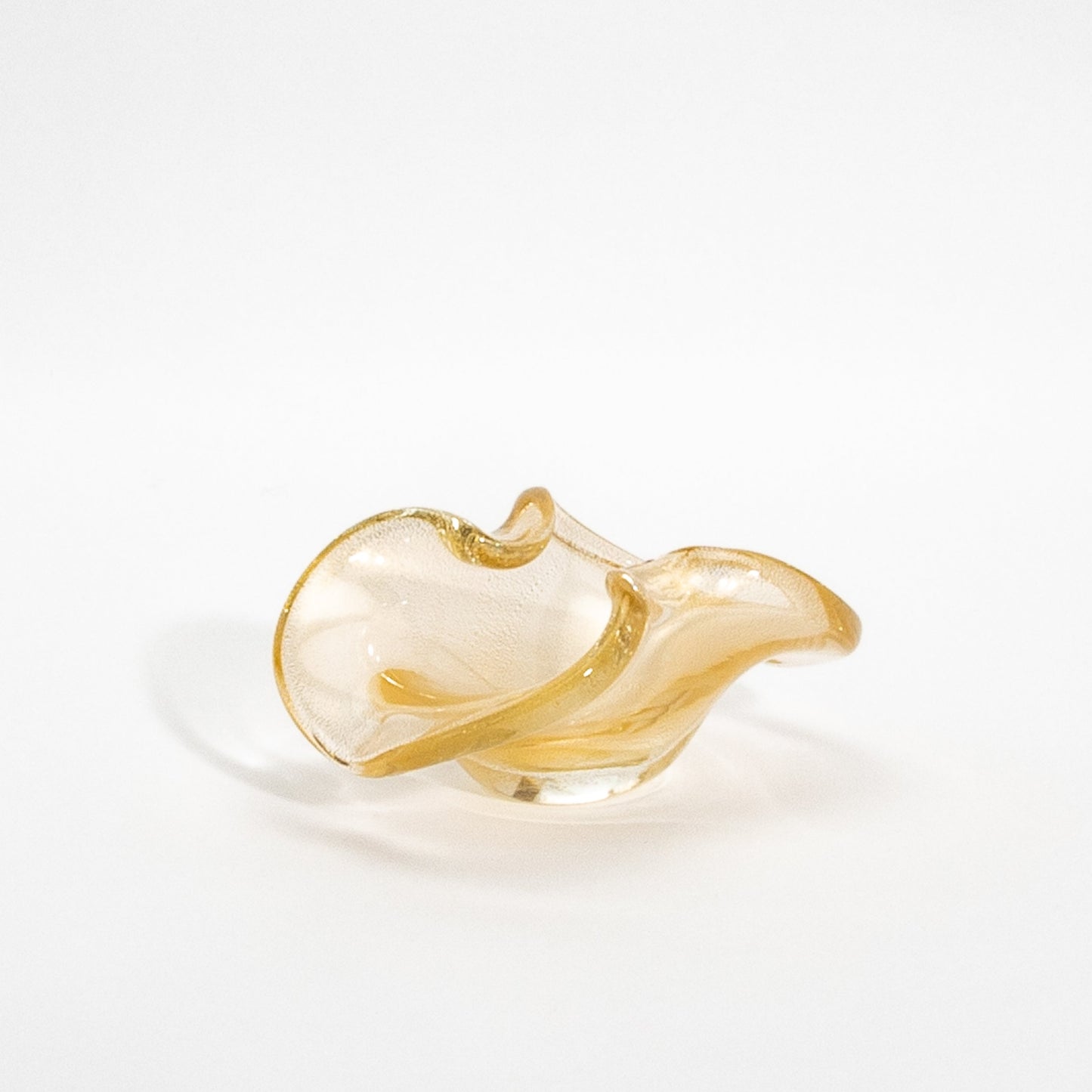 Murano Dish with 24-Karat Gold Flecks and Curved Detailing