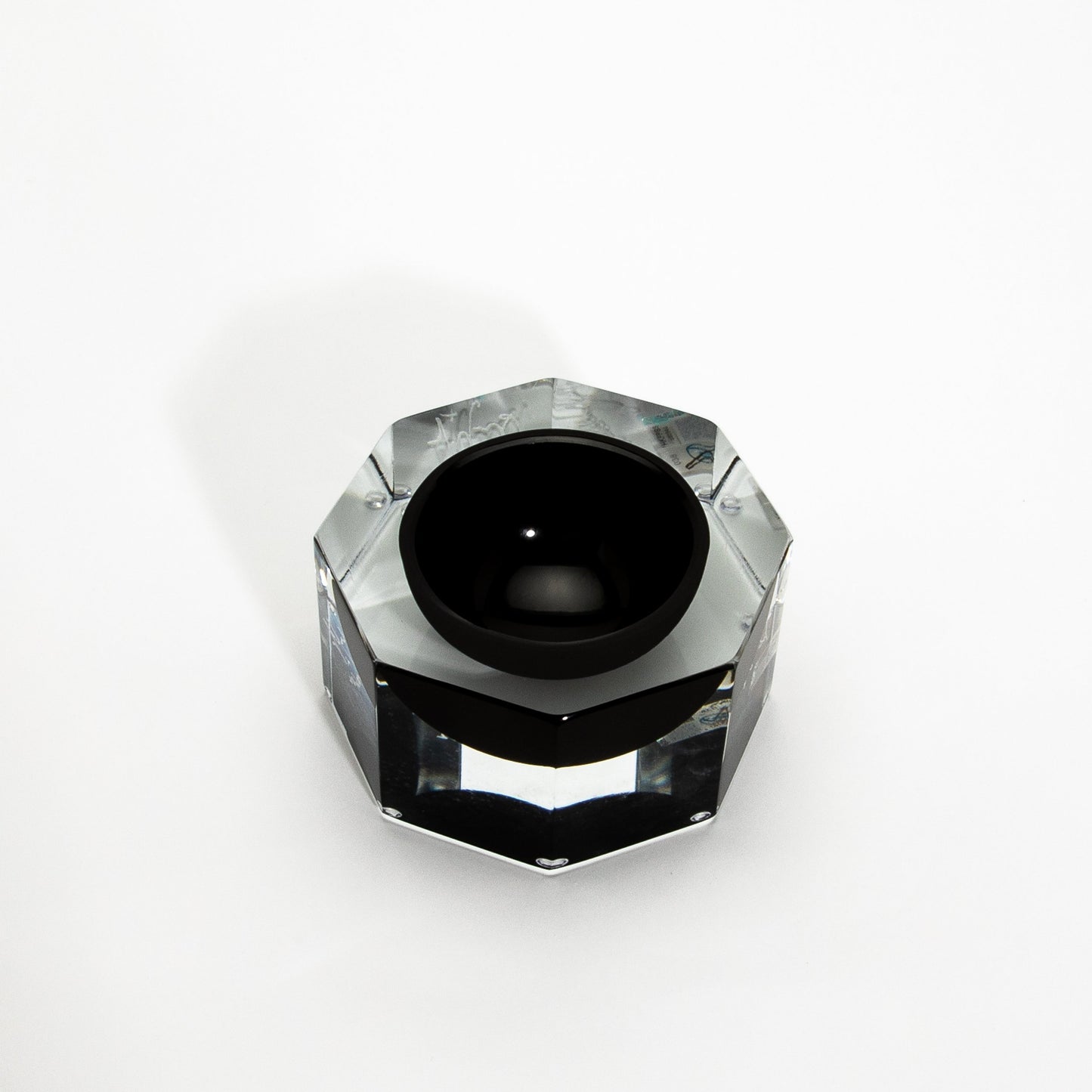 Murano Ashtray in Clear and Onyx Black