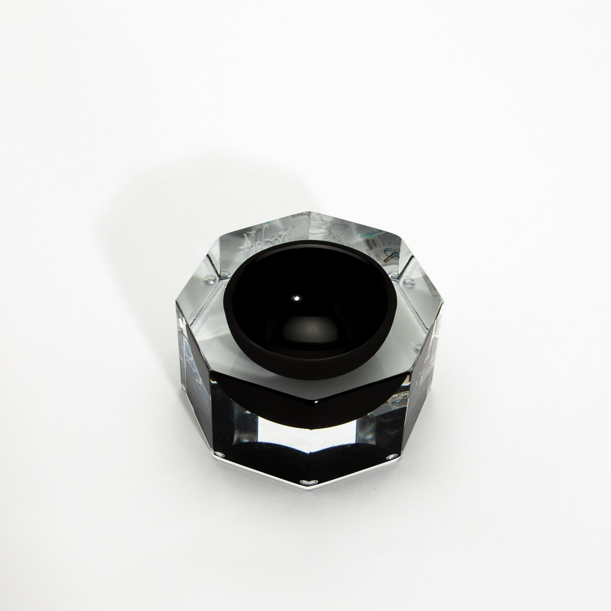 Murano Ashtray in Clear and Onyx Black