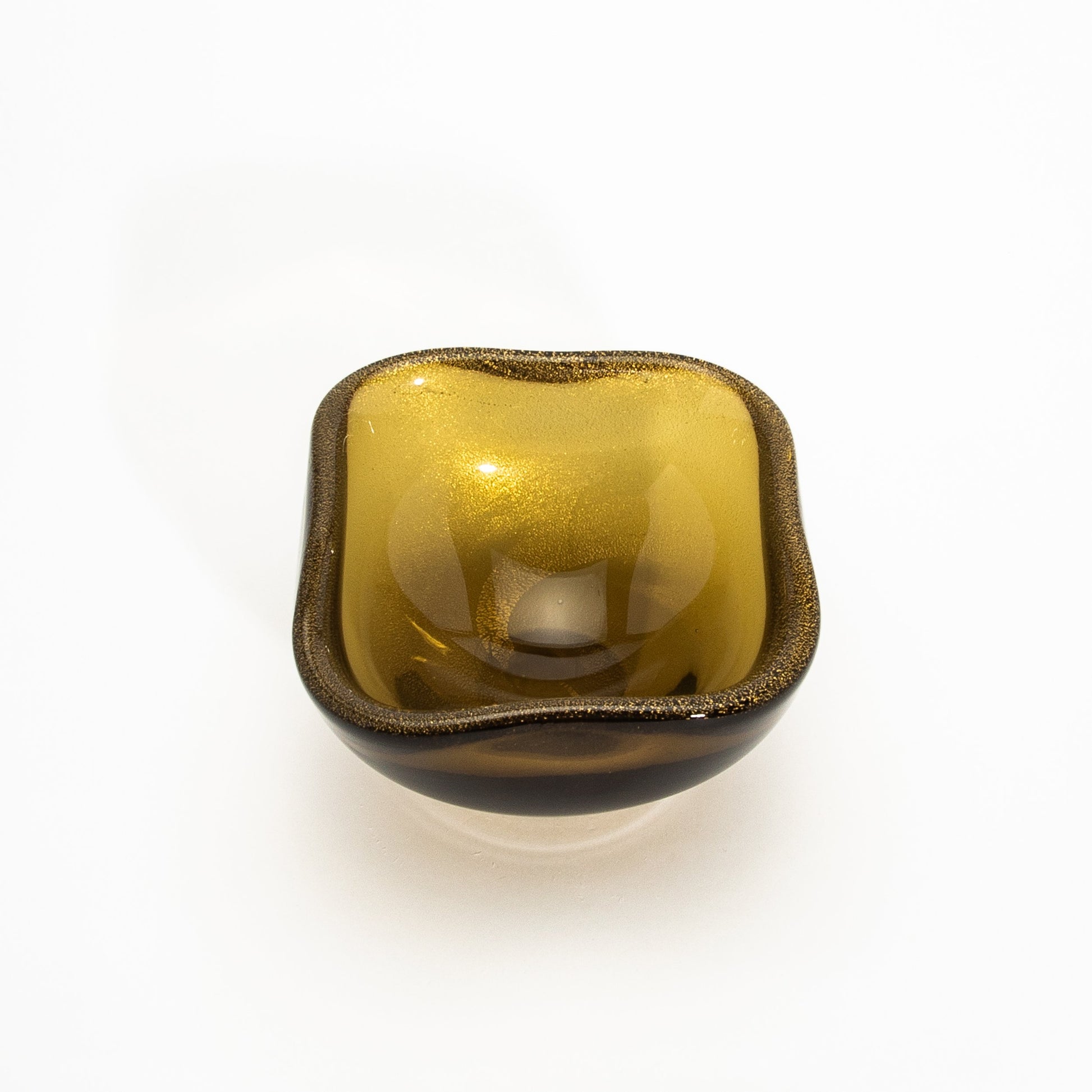 Murano Dish in Tobacco With 24-Karat Gold Flecks