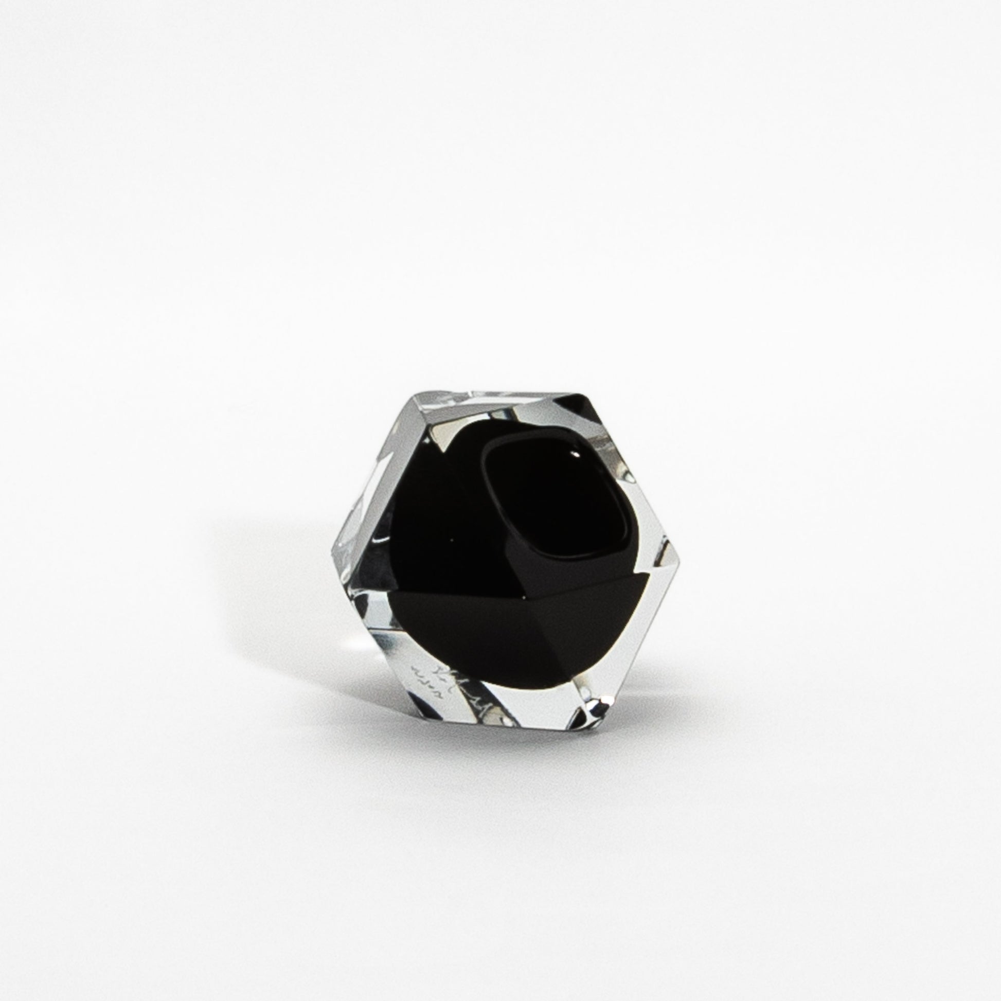 Murano Ashtray in Clear and Onyx Black