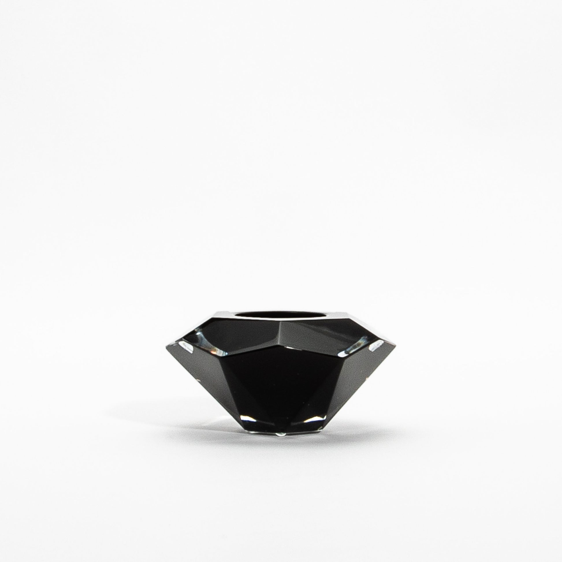 Murano Ashtray in Clear and Onyx Black