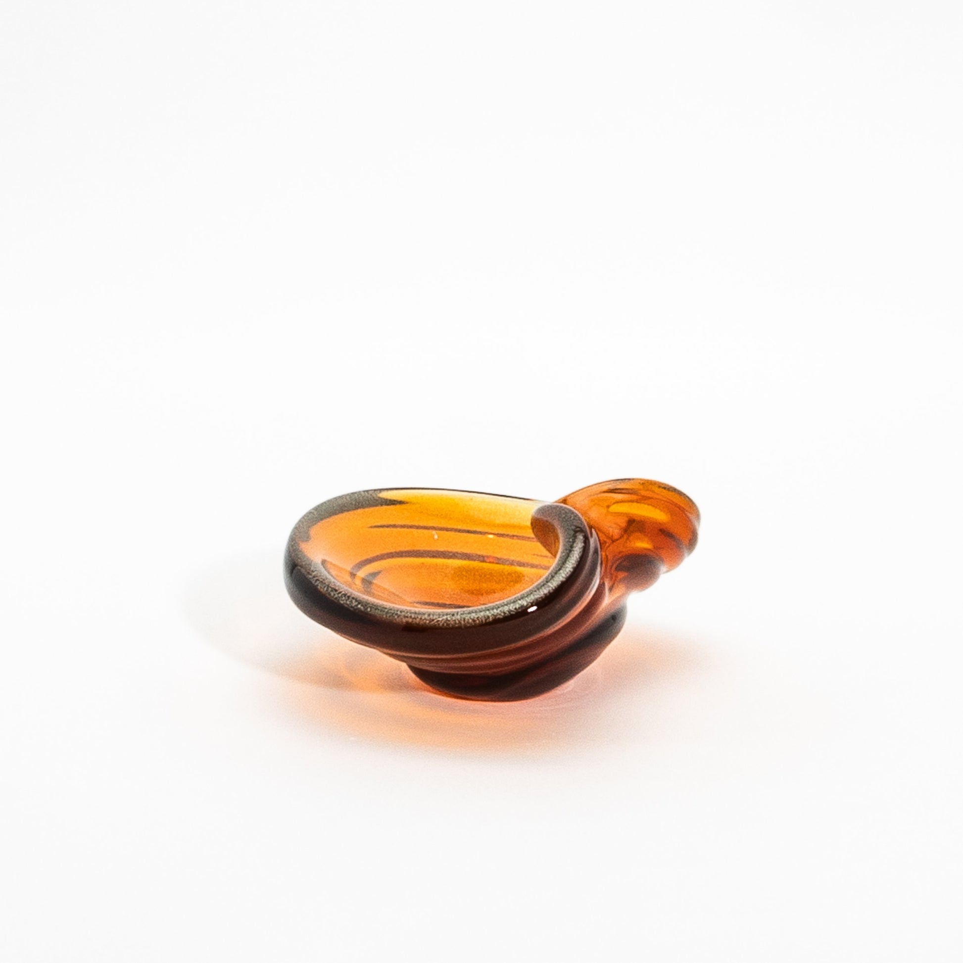 Murano Dish in Amber with 24-Karat Gold Flecks and Curved Detailing