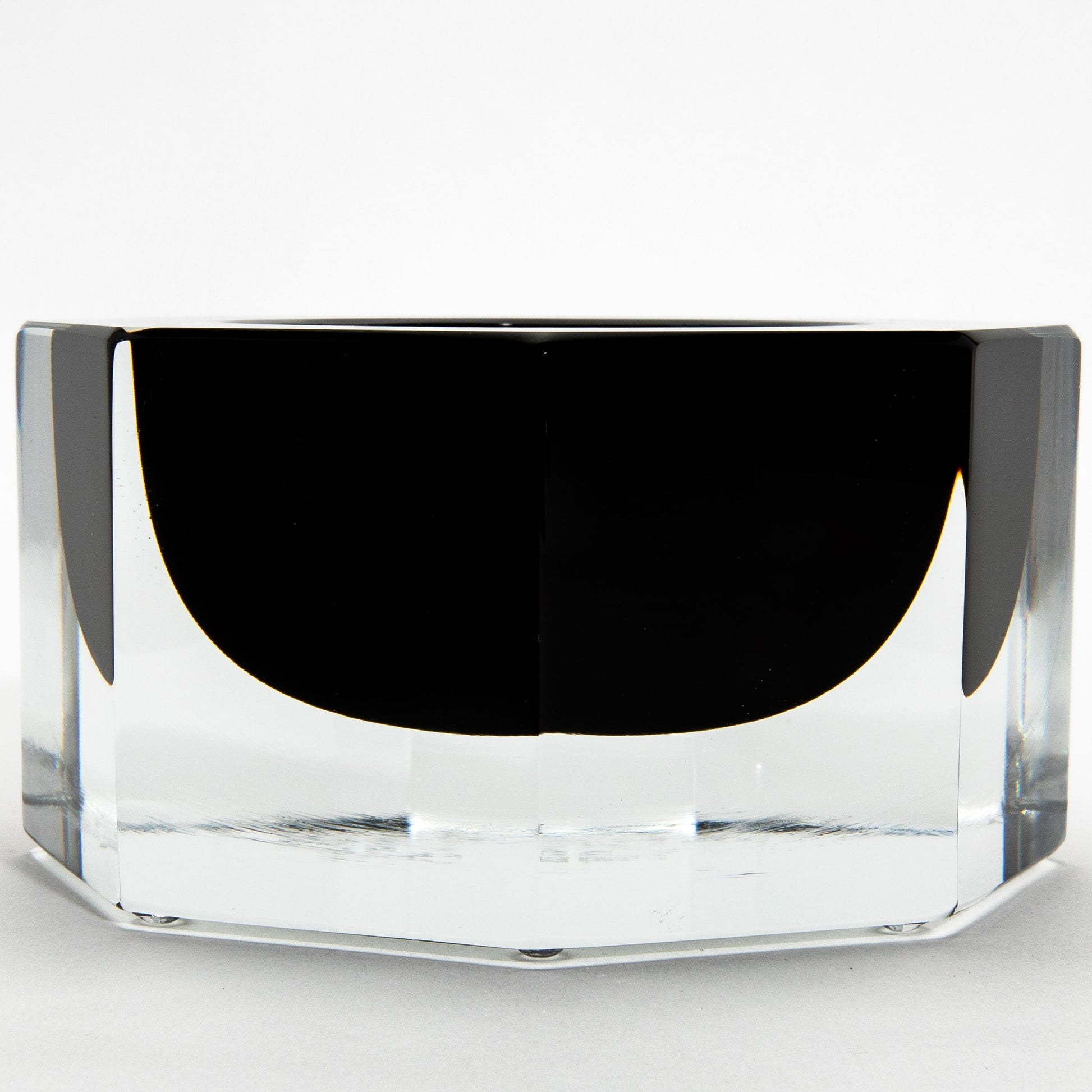 Murano Ashtray in Clear and Onyx Black