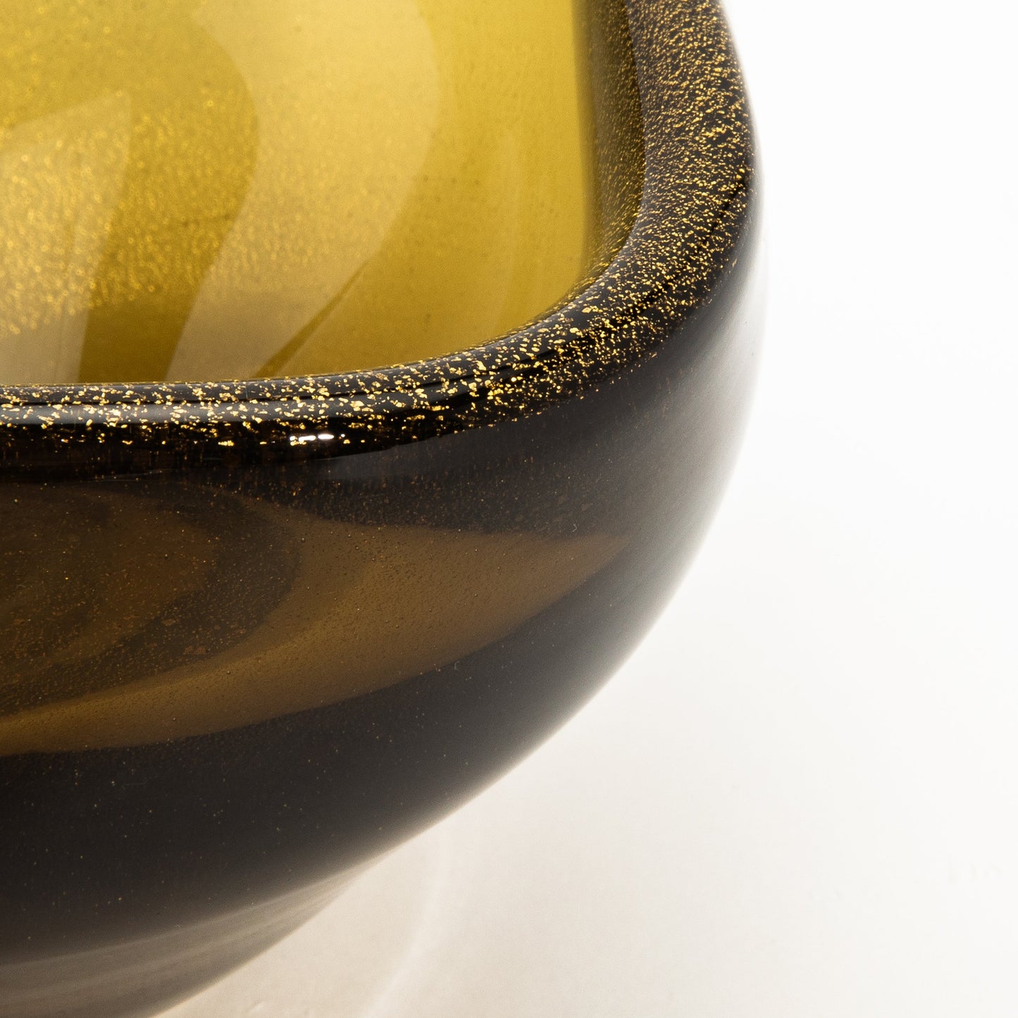 Murano Dish in Tobacco With 24-Karat Gold Flecks