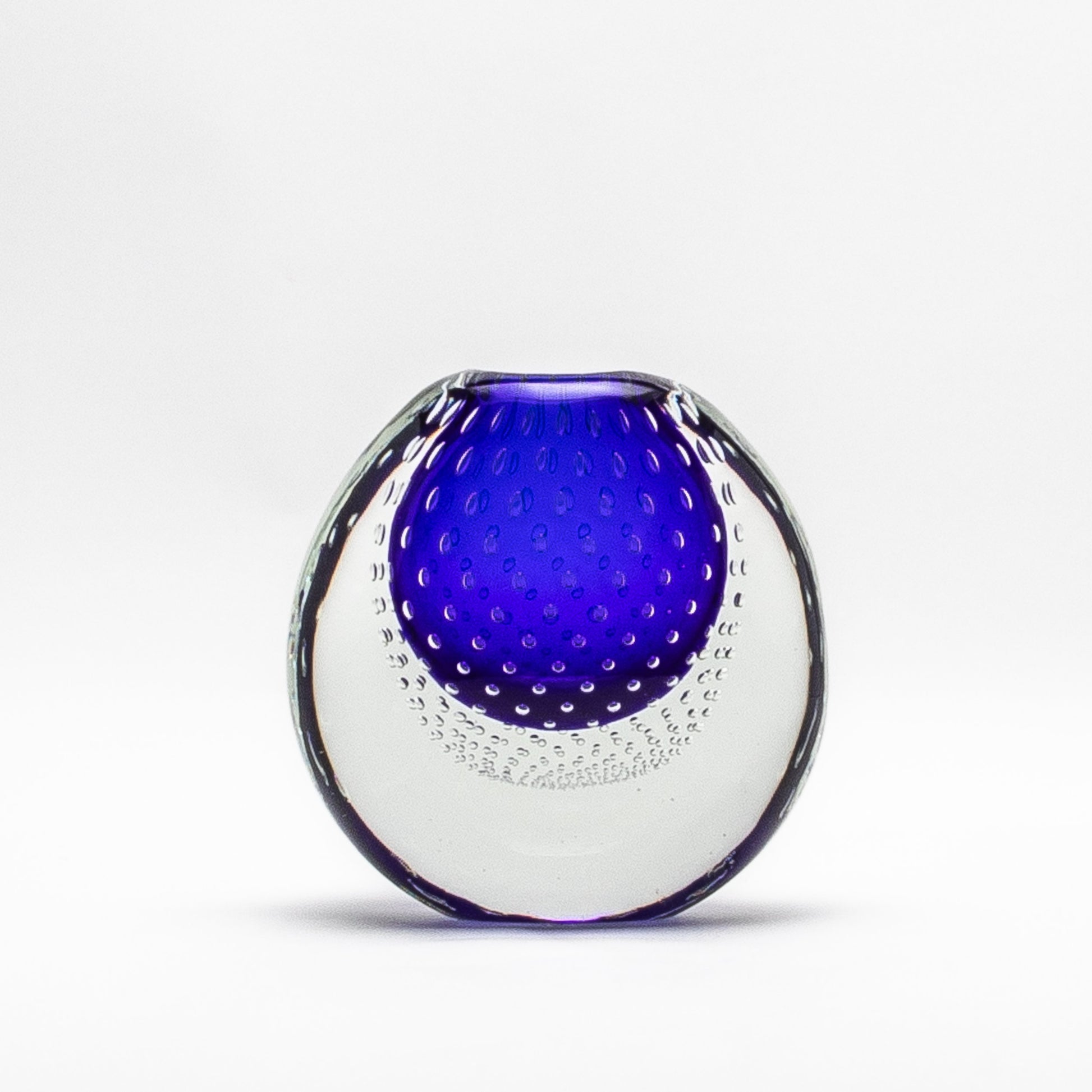 Murano Vase in Cobalt Blue with Bubbles