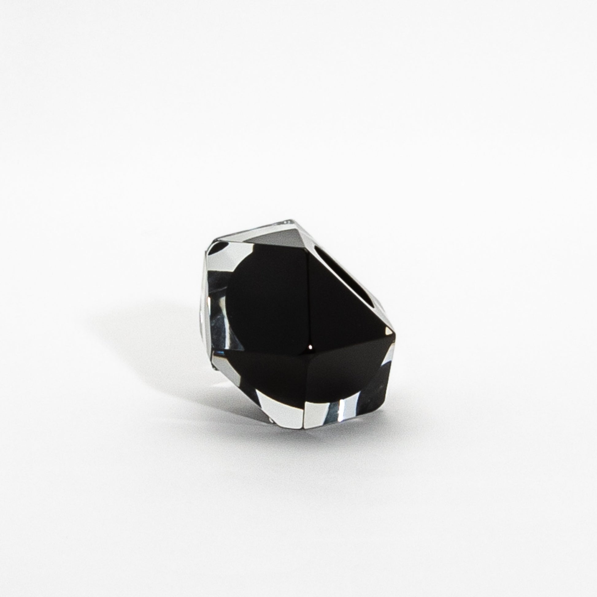 Murano Ashtray in Clear and Onyx Black