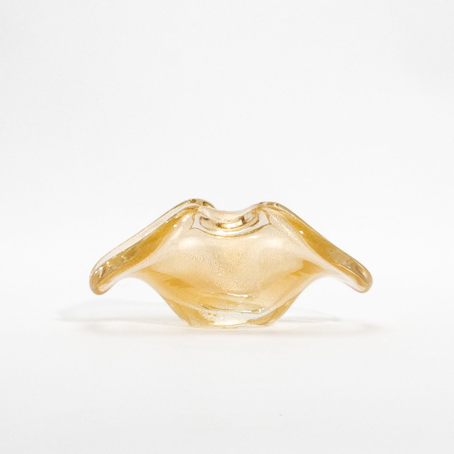 Murano Dish with 24-Karat Gold Flecks and Curved Detailing