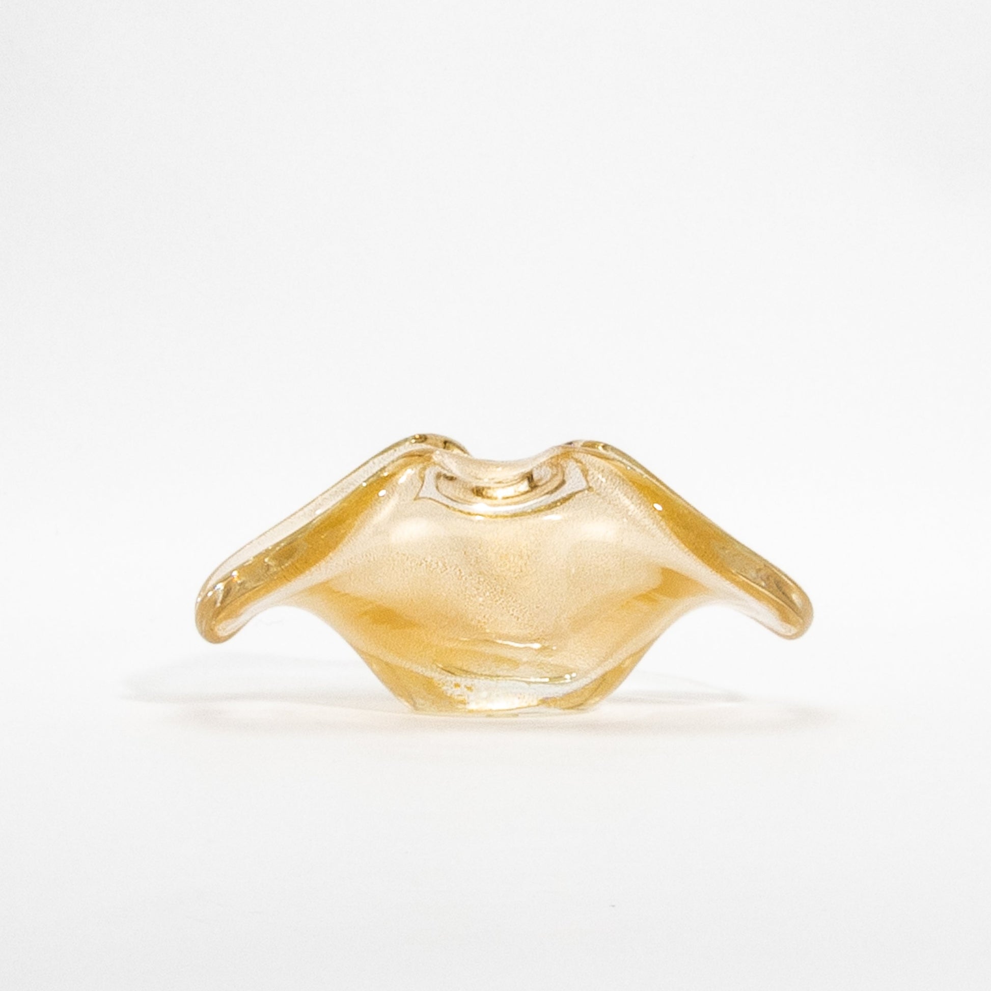 Murano Dish with 24-Karat Gold Flecks and Curved Detailing