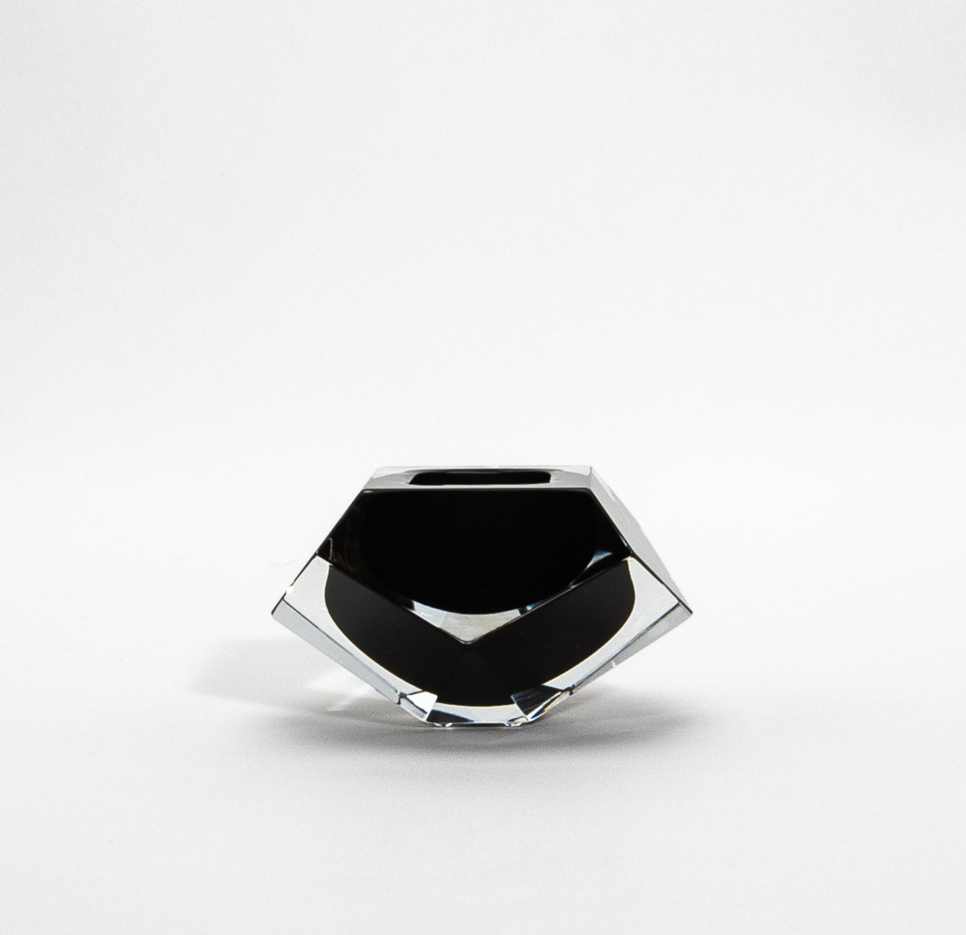 Murano Ashtray in Clear and Onyx Black