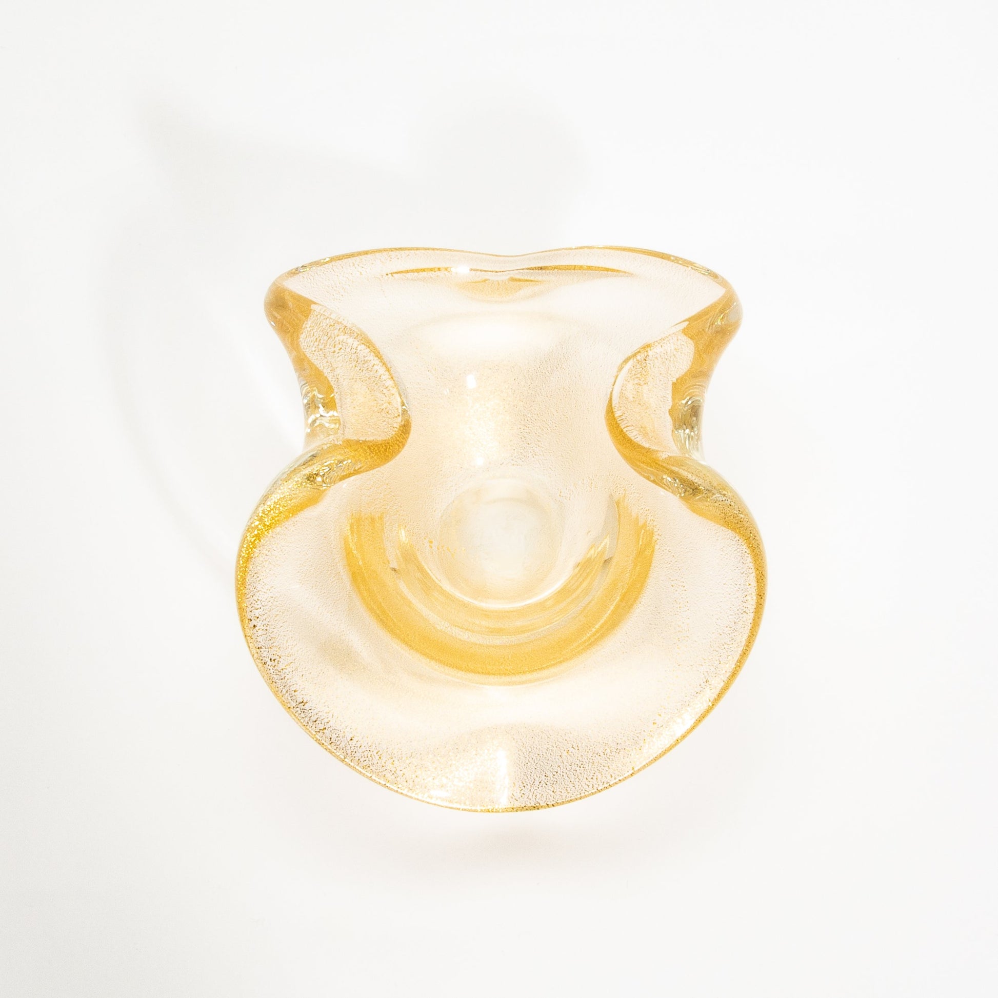 Murano Dish with 24-Karat Gold Flecks and Curved Detailing