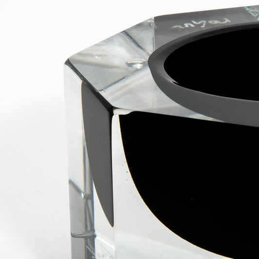 Murano Ashtray in Clear and Onyx Black