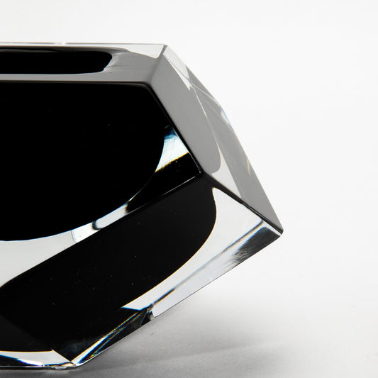 Murano Ashtray in Clear and Onyx Black