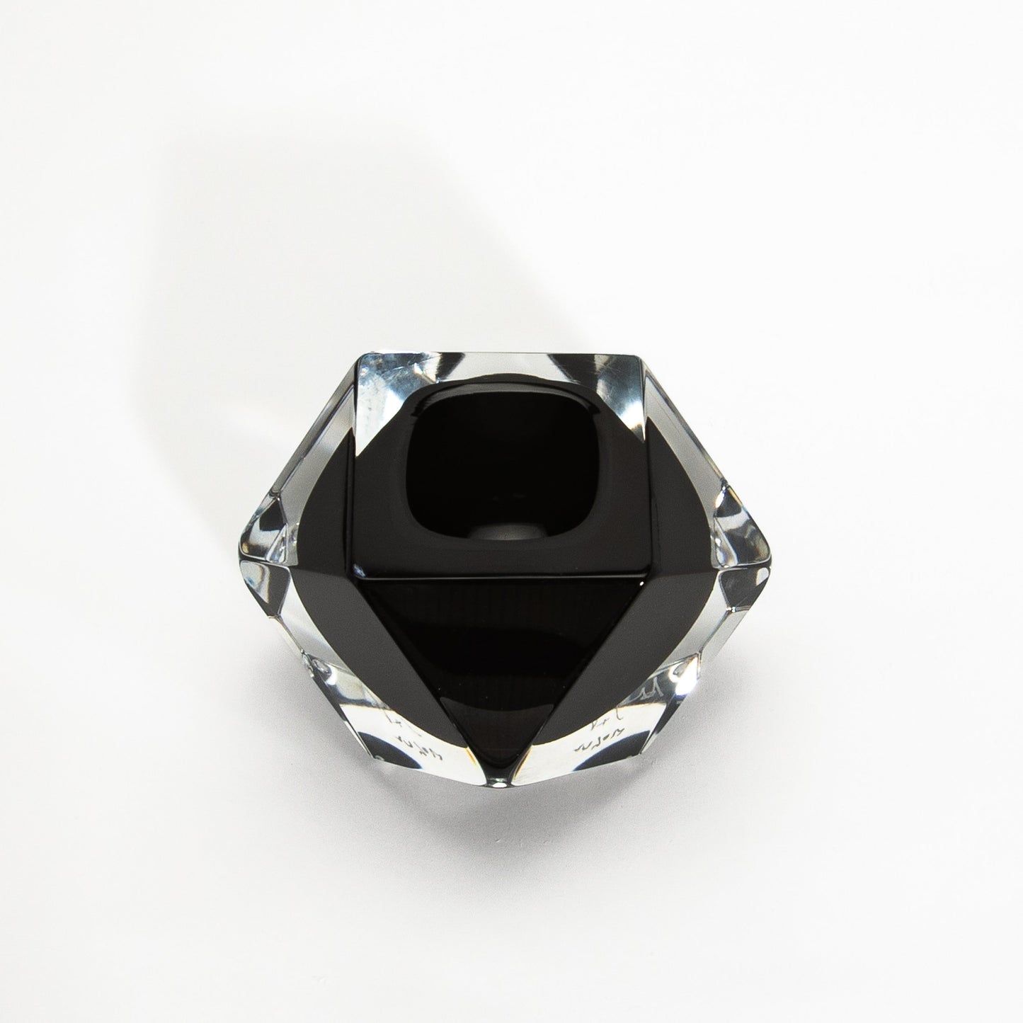 Murano Ashtray in Clear and Onyx Black