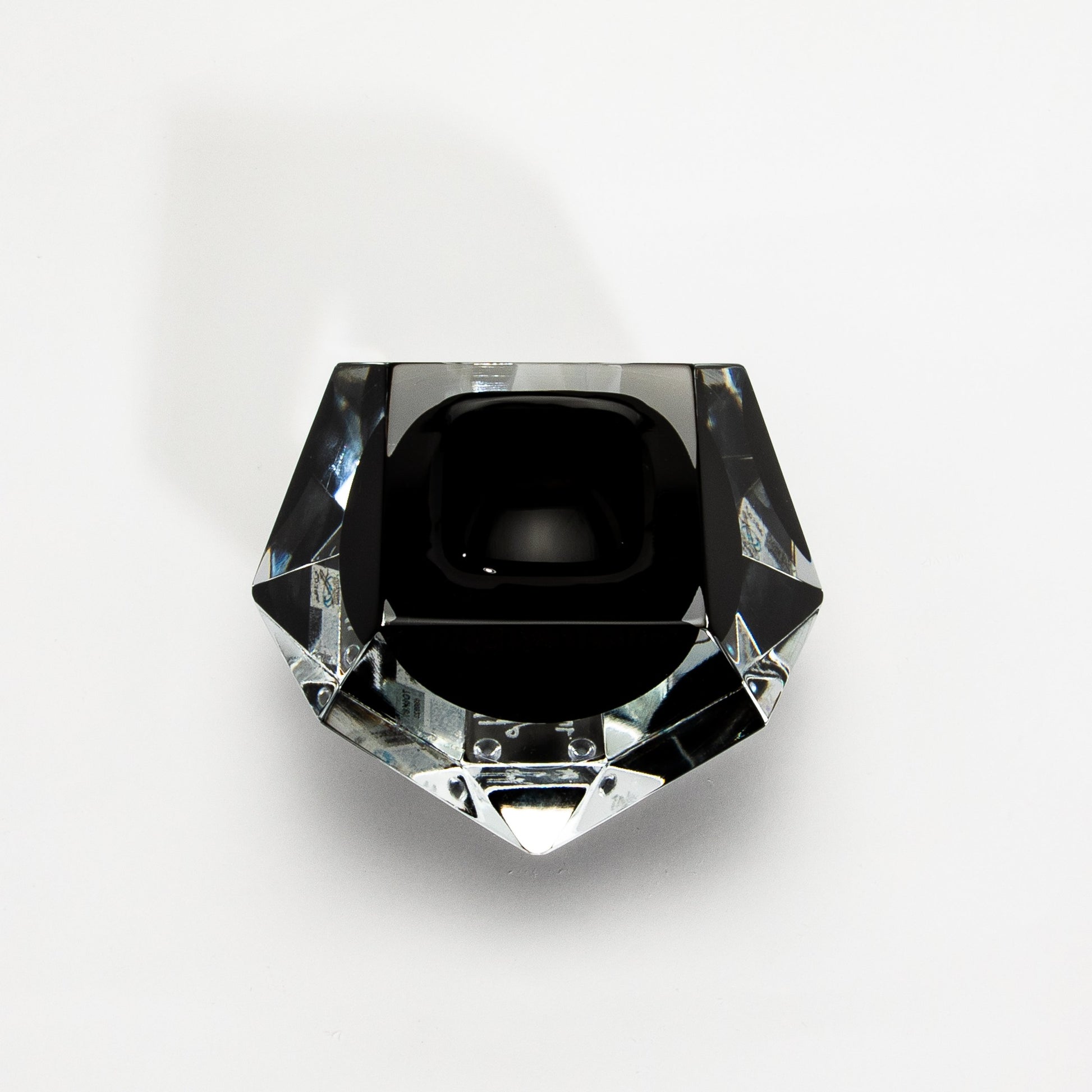 Murano Ashtray in Clear and Onyx Black