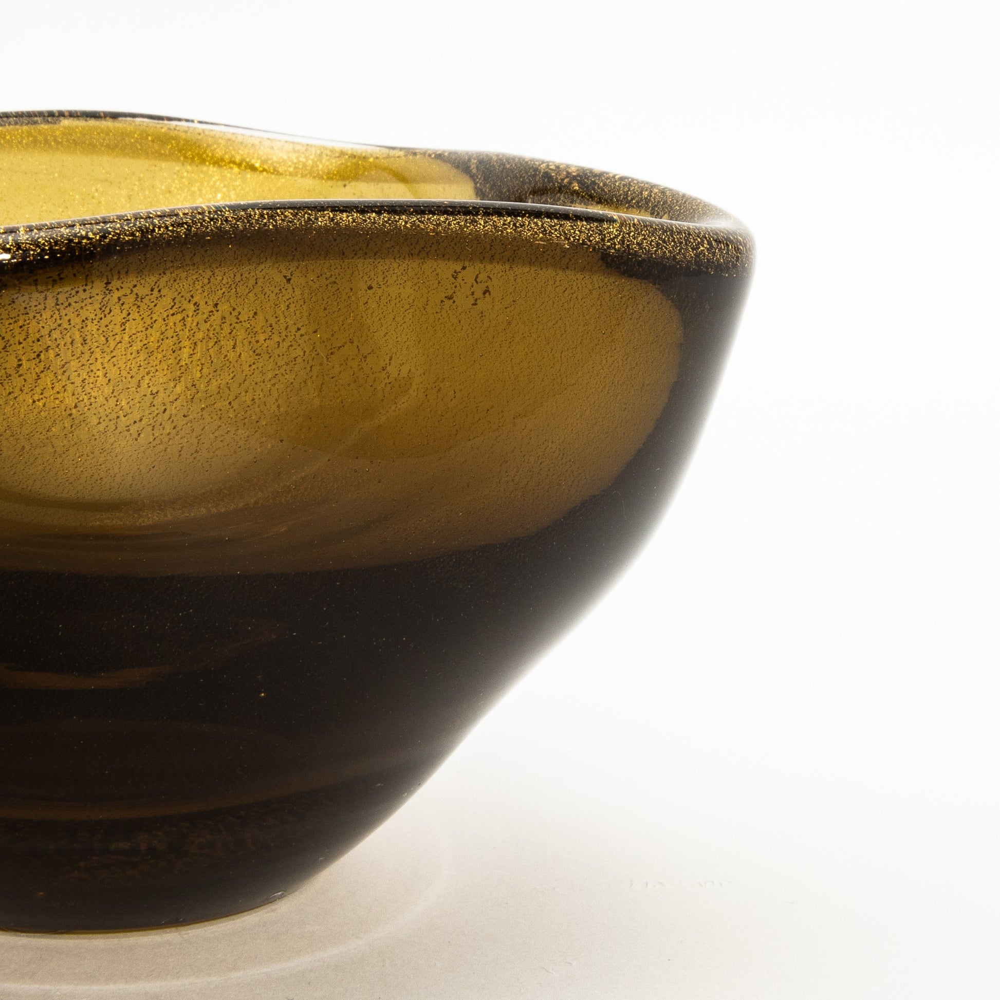 Murano Dish in Tobacco With 24-Karat Gold Flecks