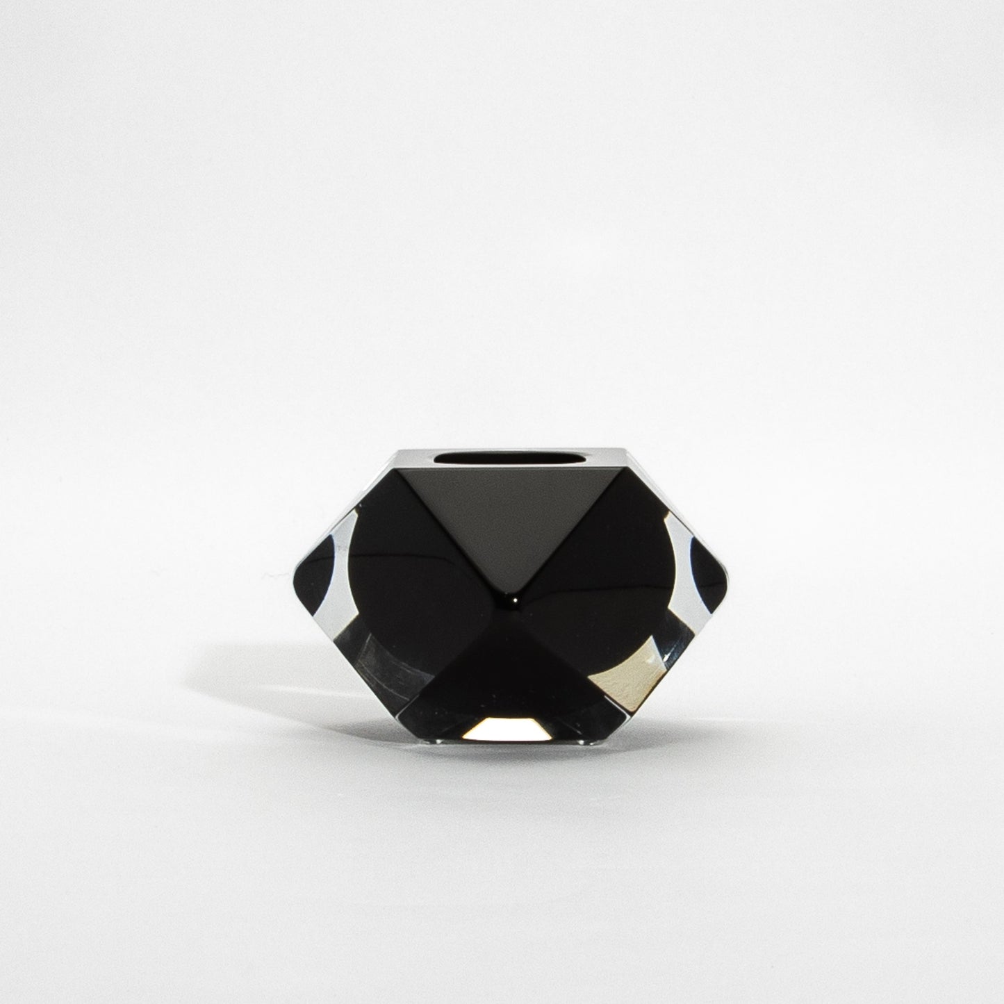 Murano Ashtray in Clear and Onyx Black
