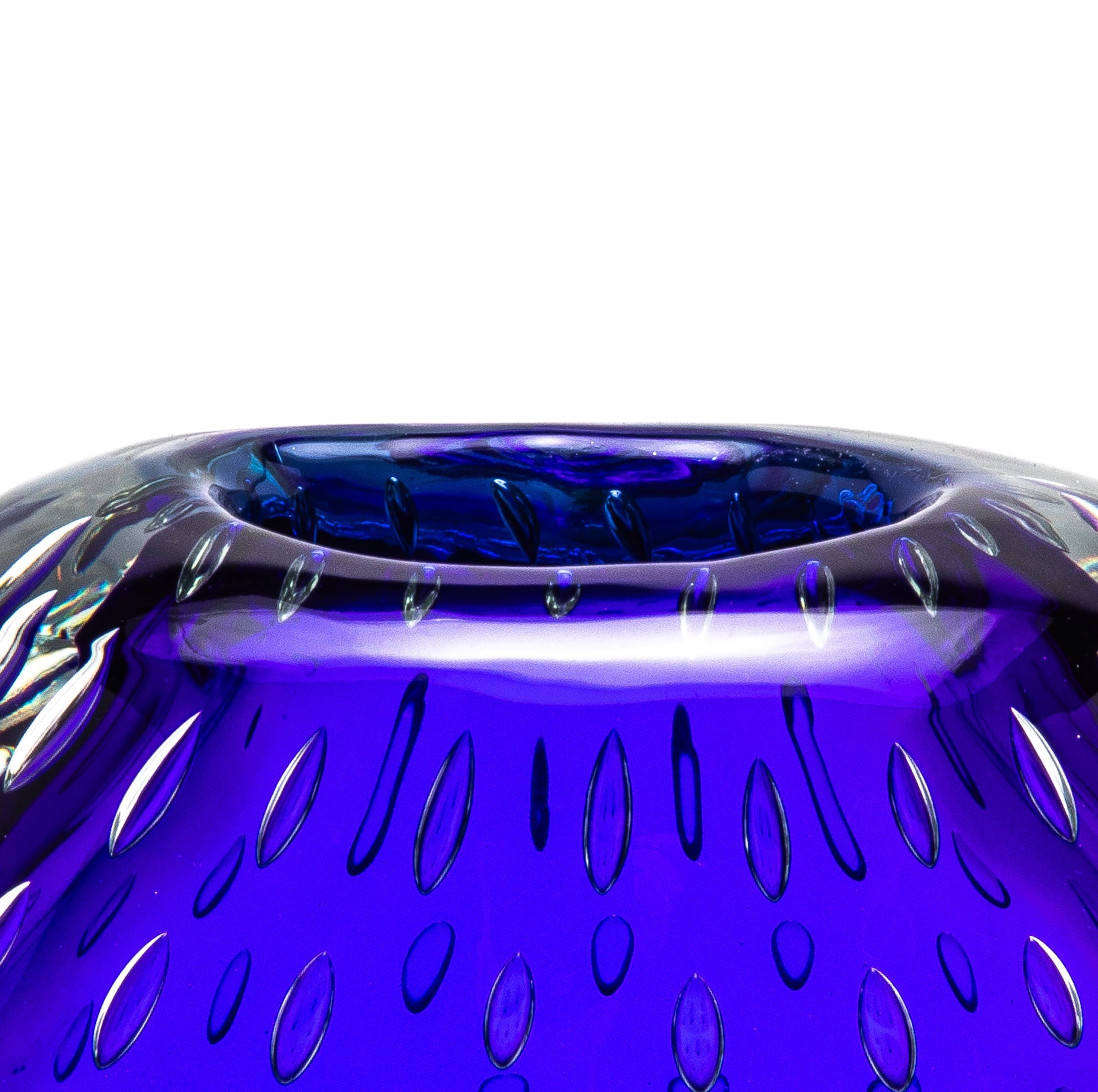 Murano Vase in Cobalt Blue with Bubbles