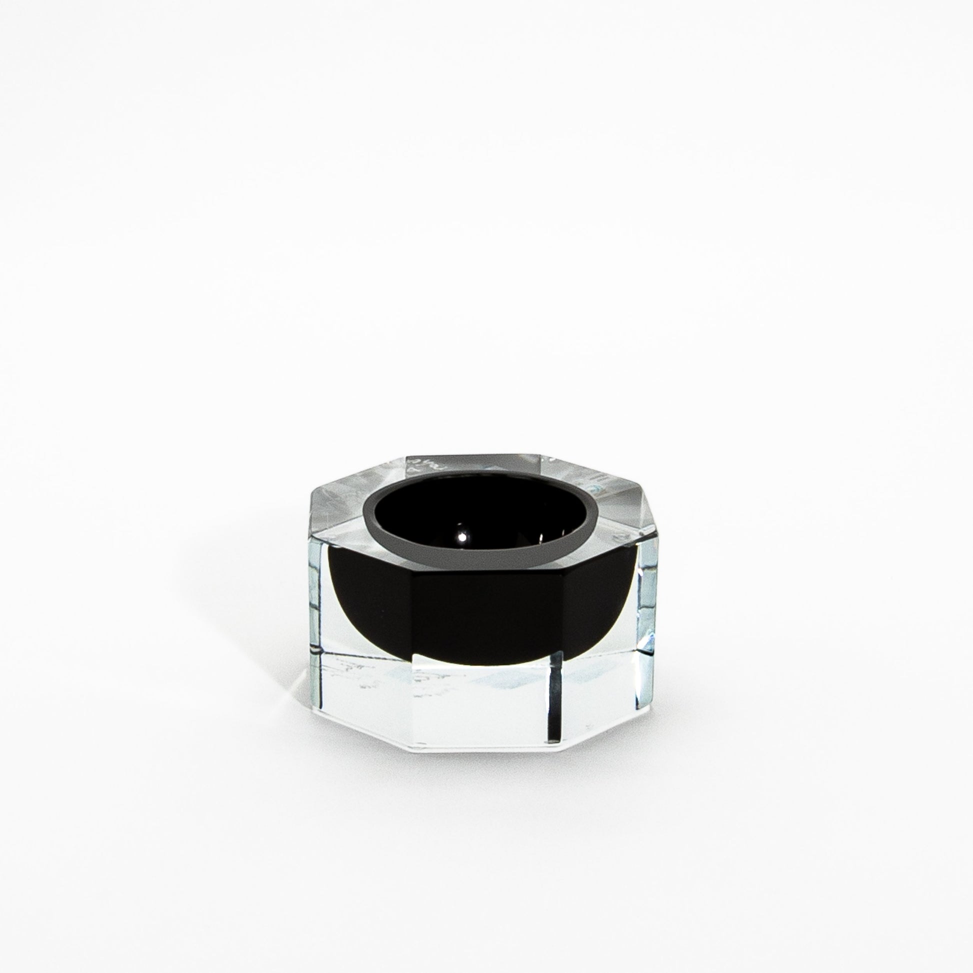Murano Ashtray in Clear and Onyx Black