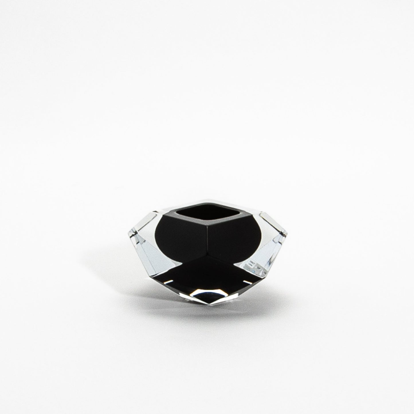 Murano Ashtray in Clear and Onyx Black