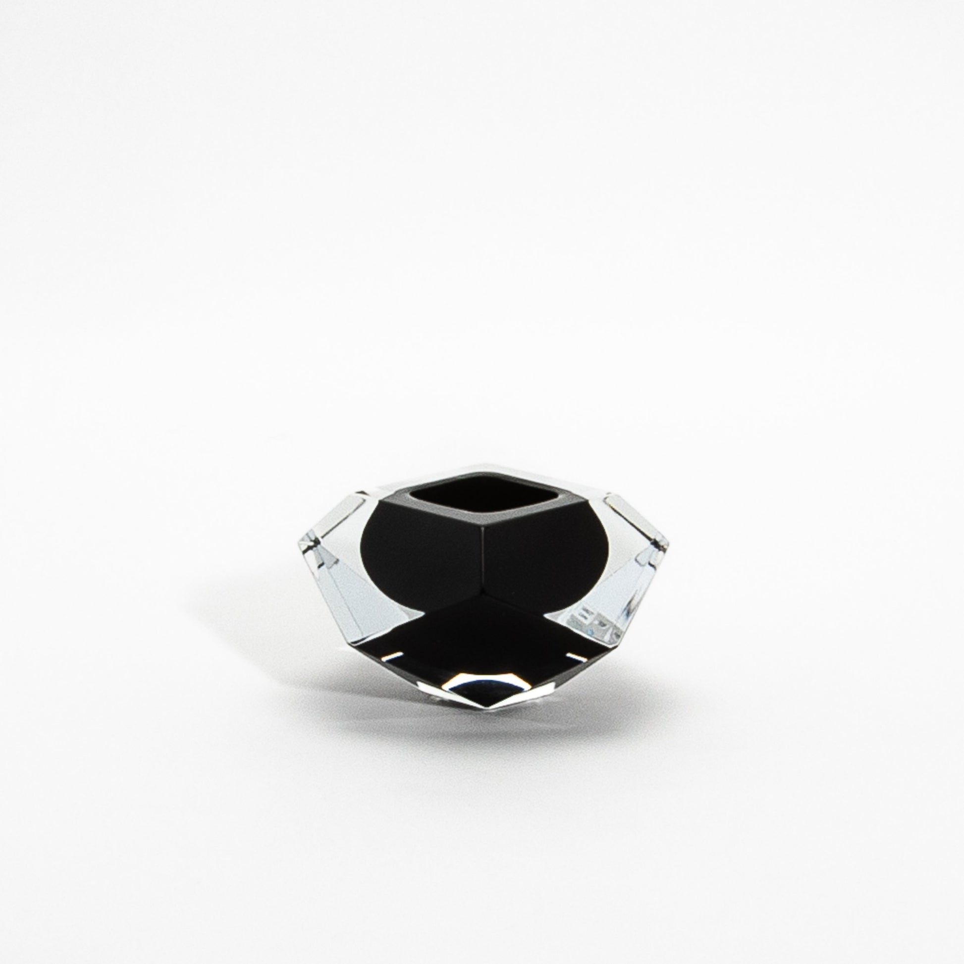 Murano Ashtray in Clear and Onyx Black