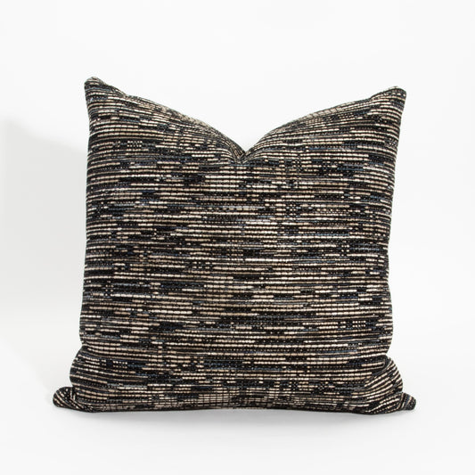 Dark Woven Pillow with Elitis Fabric