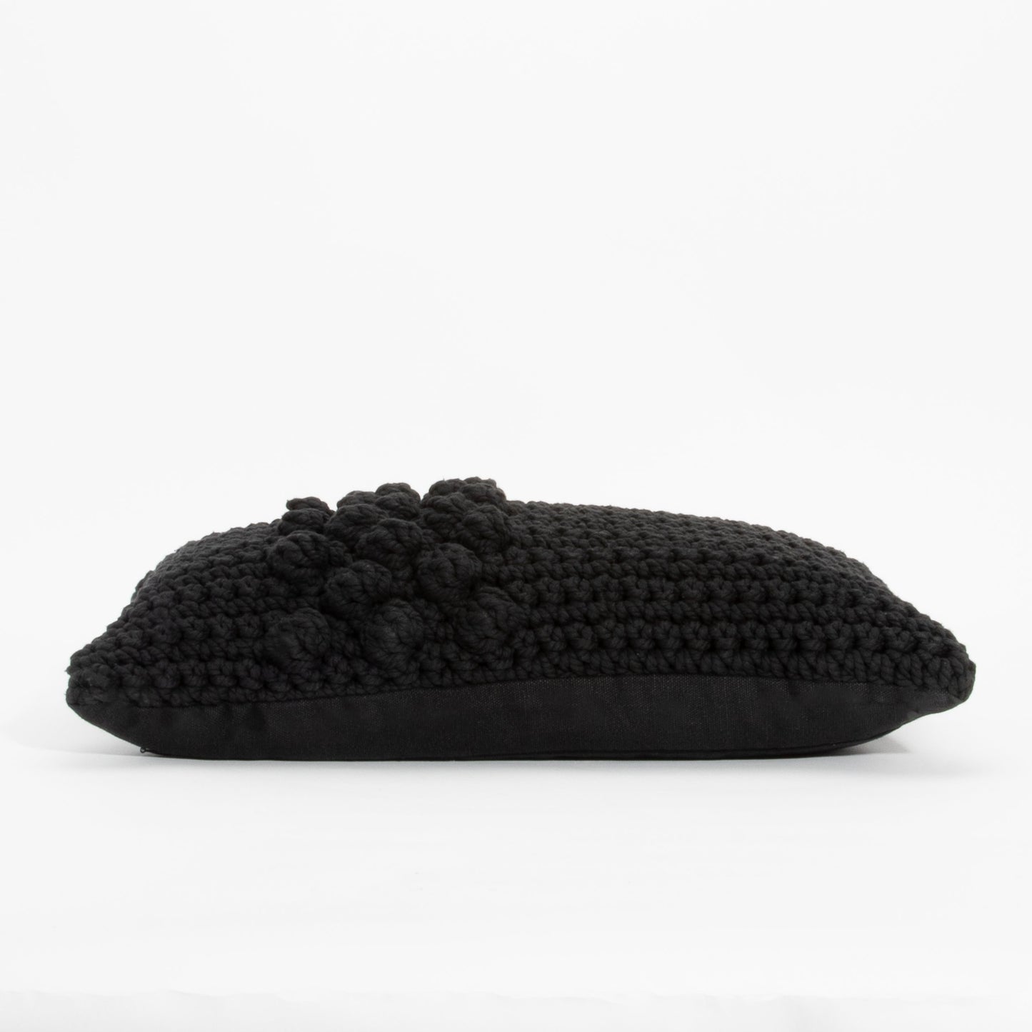 Black Macrame Kidney Pillow