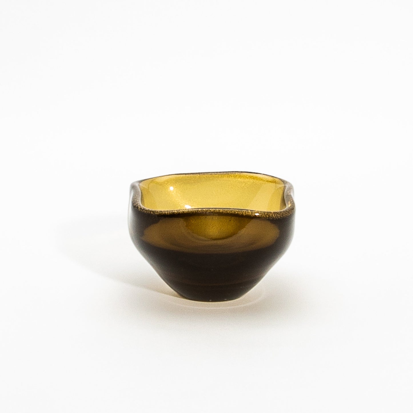 Murano Dish in Tobacco With 24-Karat Gold Flecks