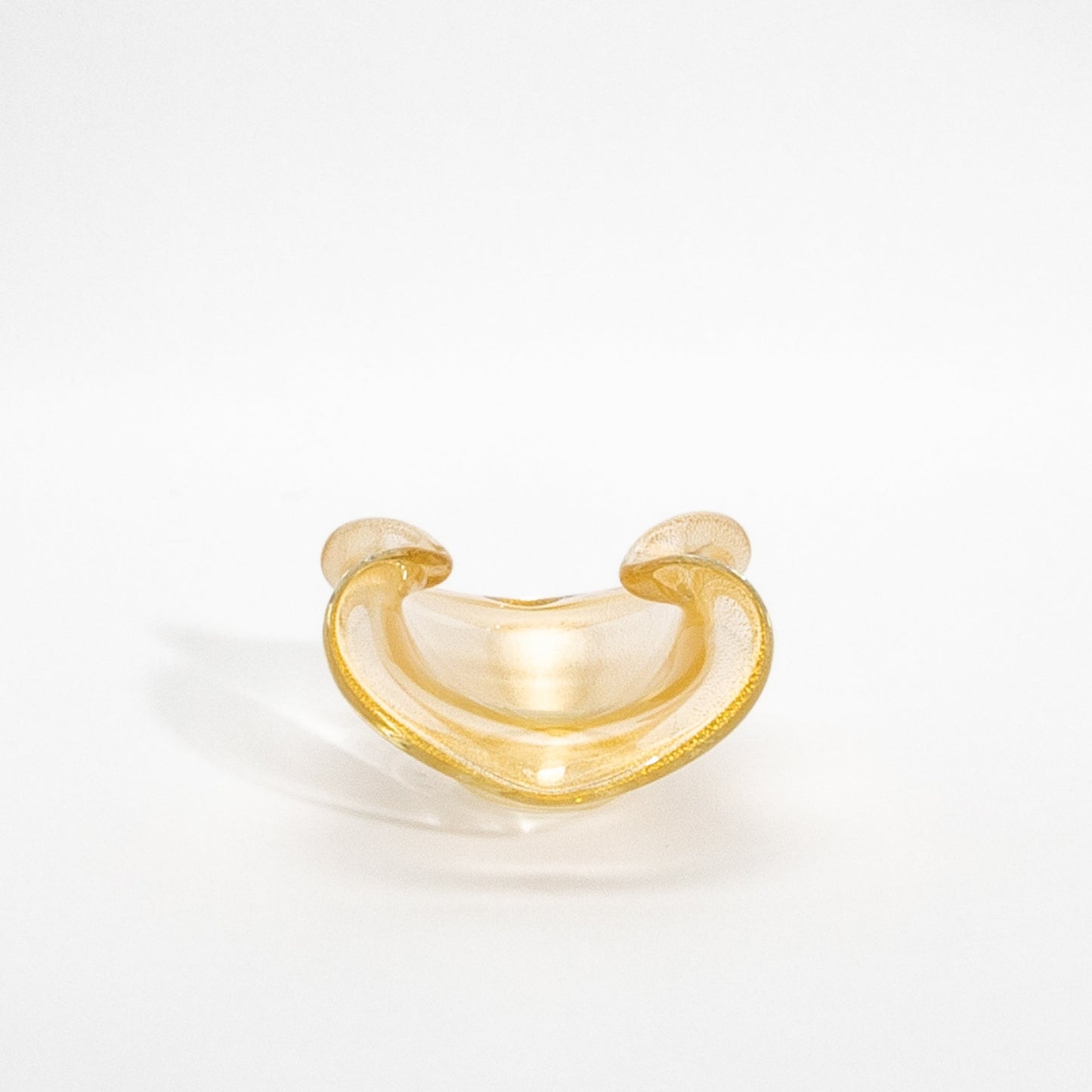 Murano Dish with 24-Karat Gold Flecks and Curved Detailing