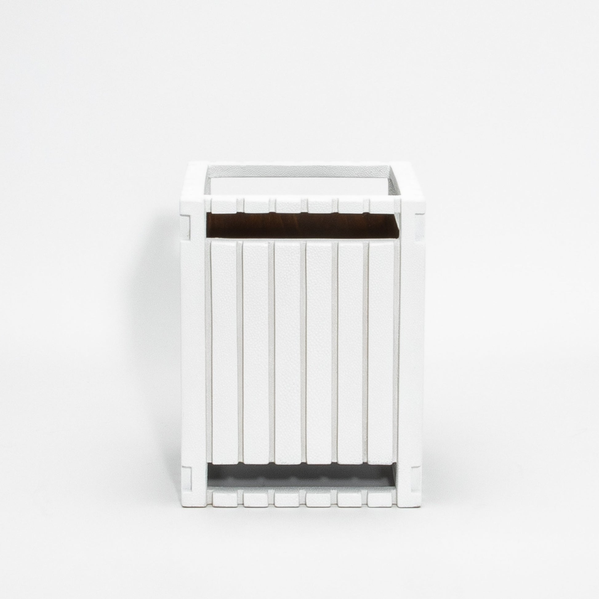 Waste Bin in White Shagreen Detail by R&Y Augousti