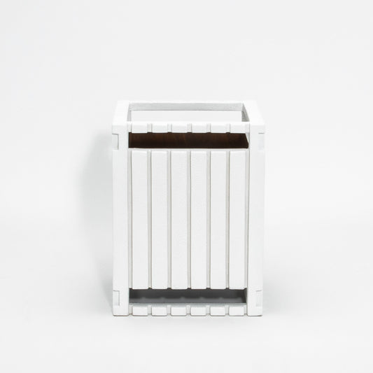Waste Bin in White Shagreen Detail by R&Y Augousti