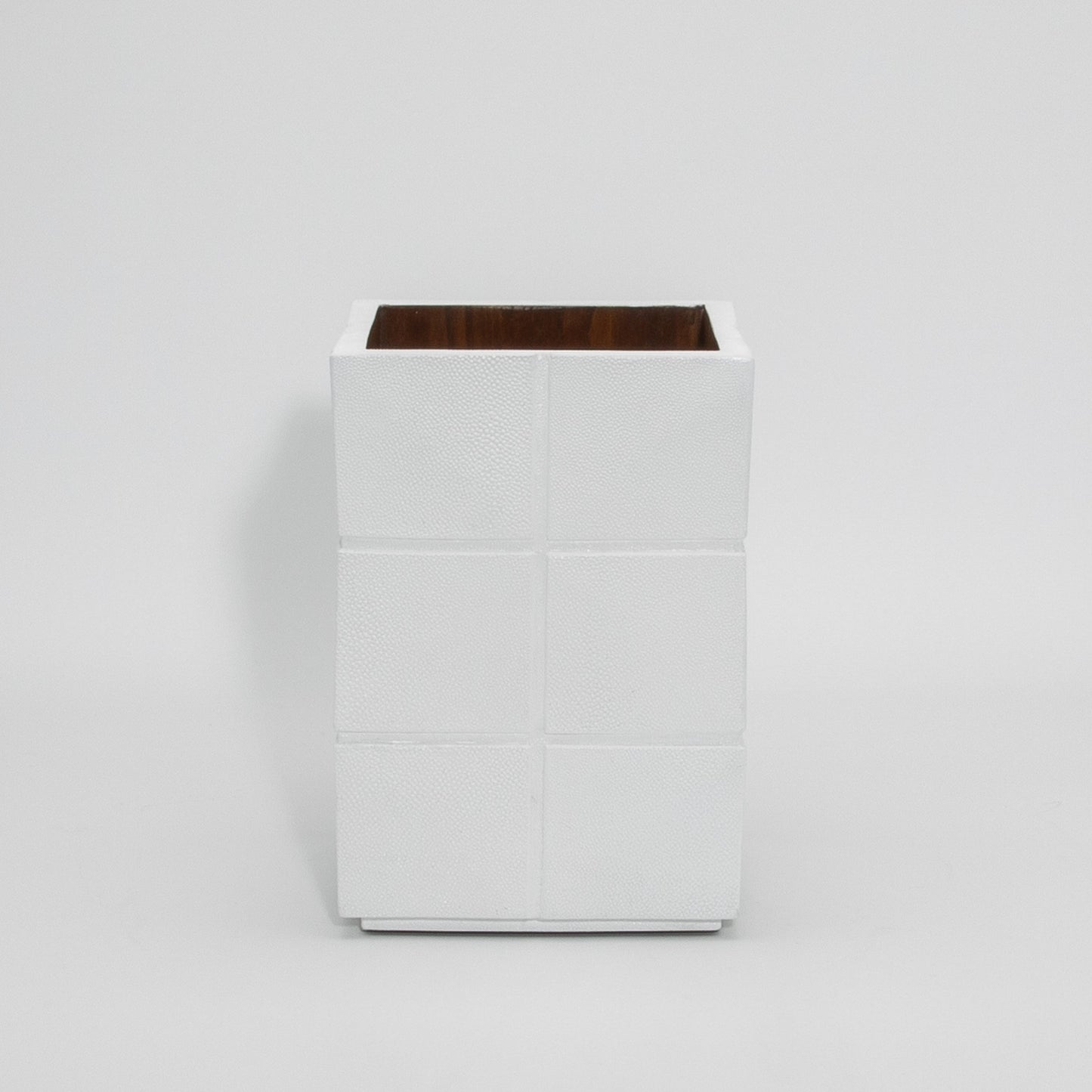 Waste Bin in White Shagreen by R&Y Augousti