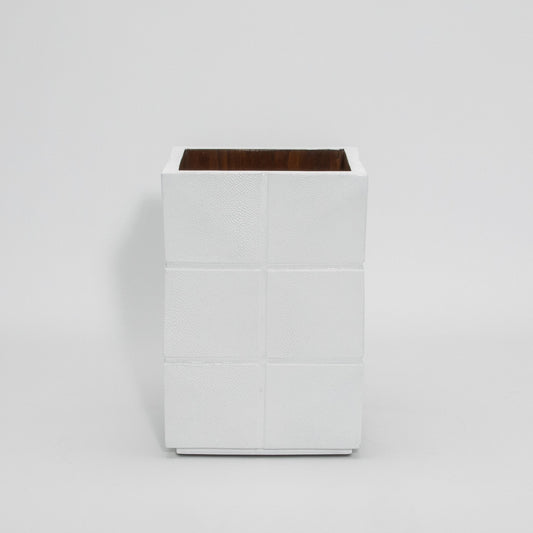 Waste Bin in White Shagreen by R&Y Augousti