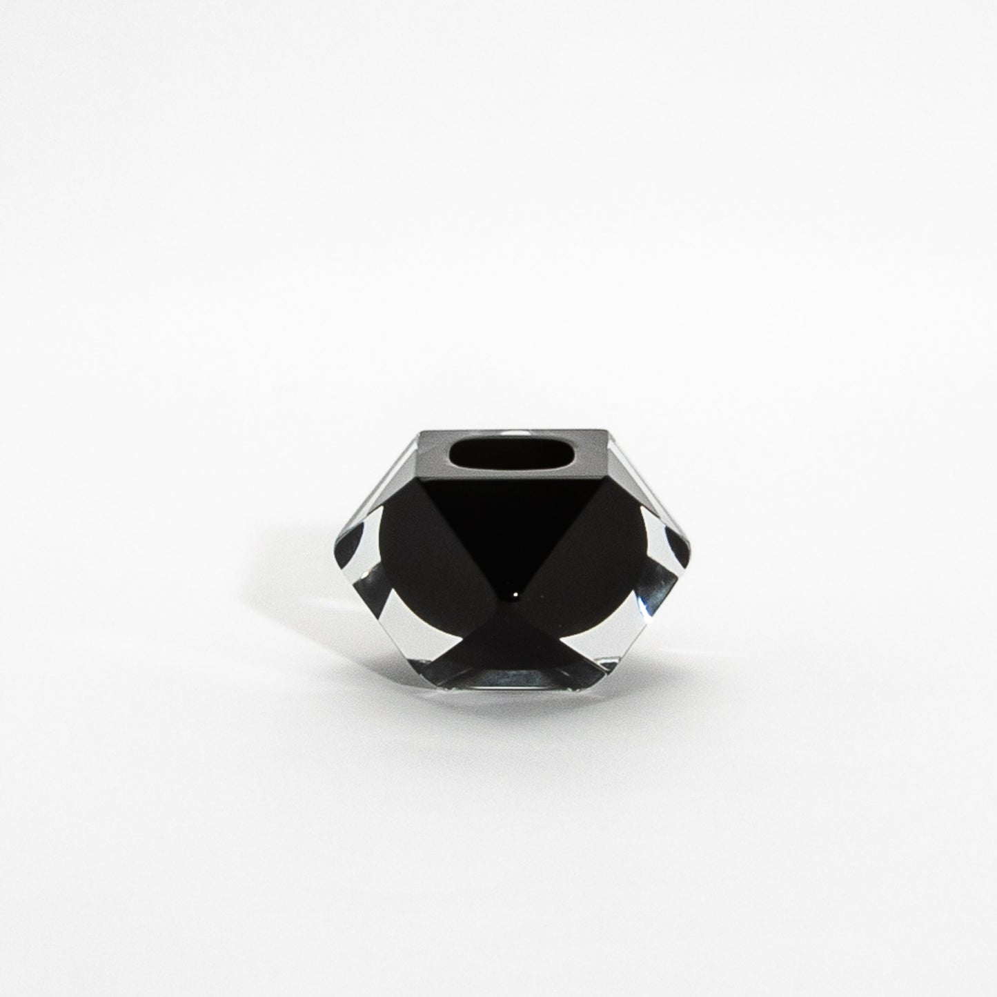 Murano Ashtray in Clear and Onyx Black