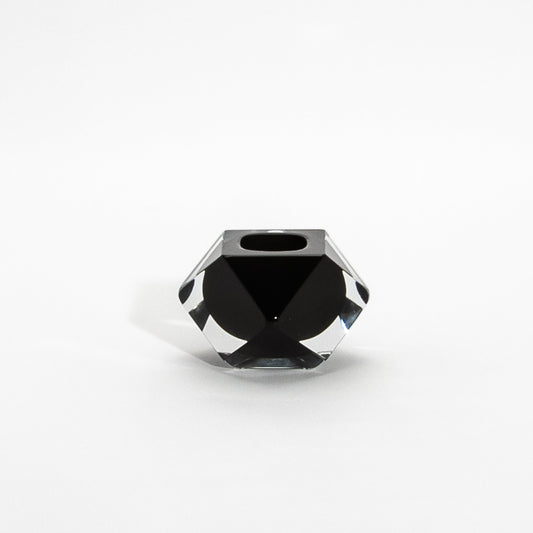 Murano Ashtray in Clear and Onyx Black