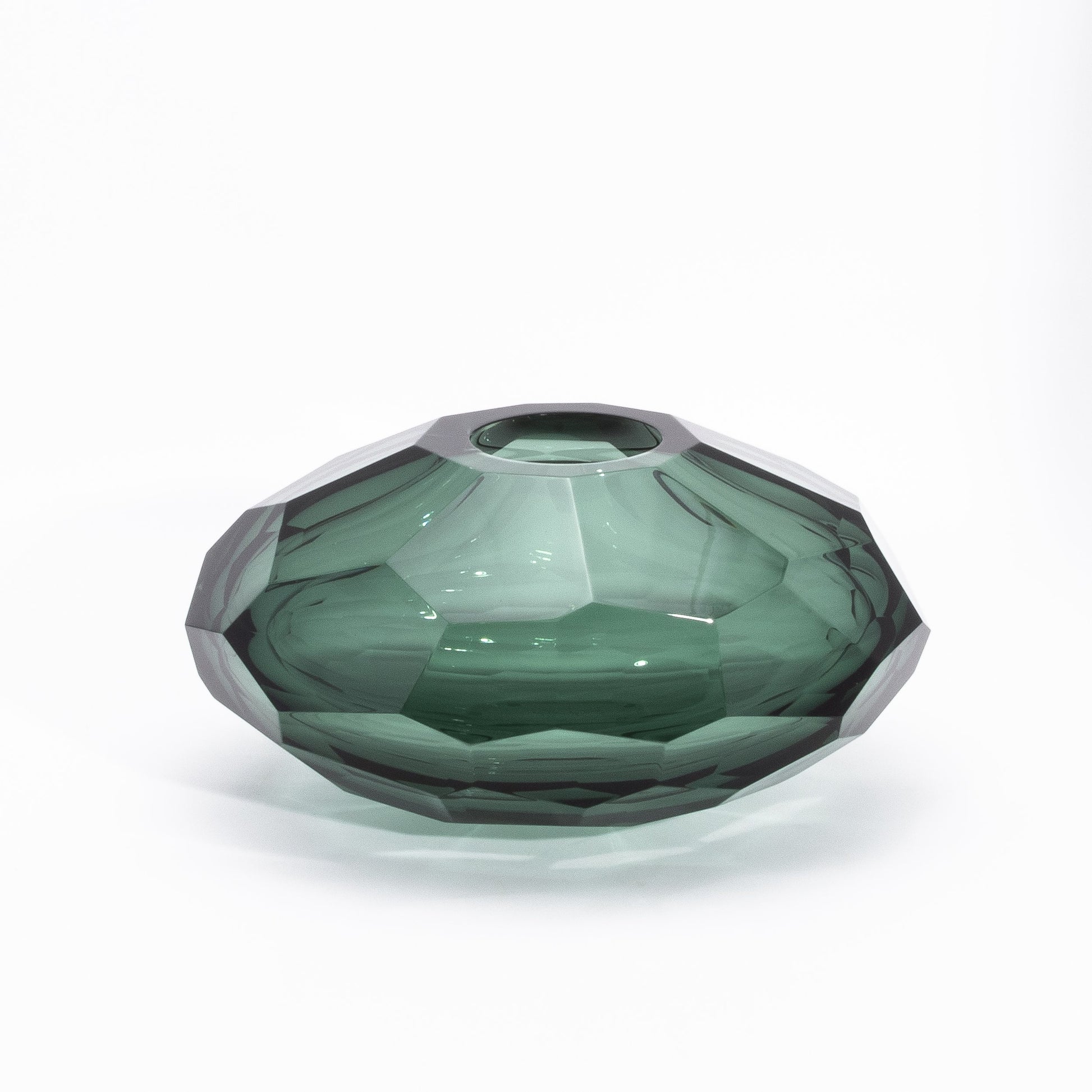Murano Faceted Bowl in Eucalyptus Green