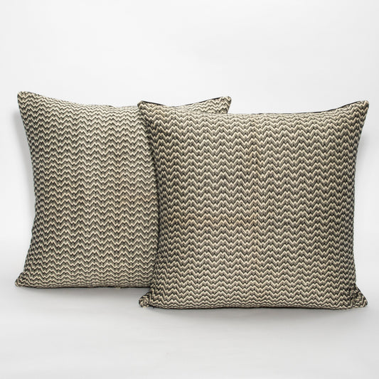 Black & White Zig Zag Pillow by MOGUL