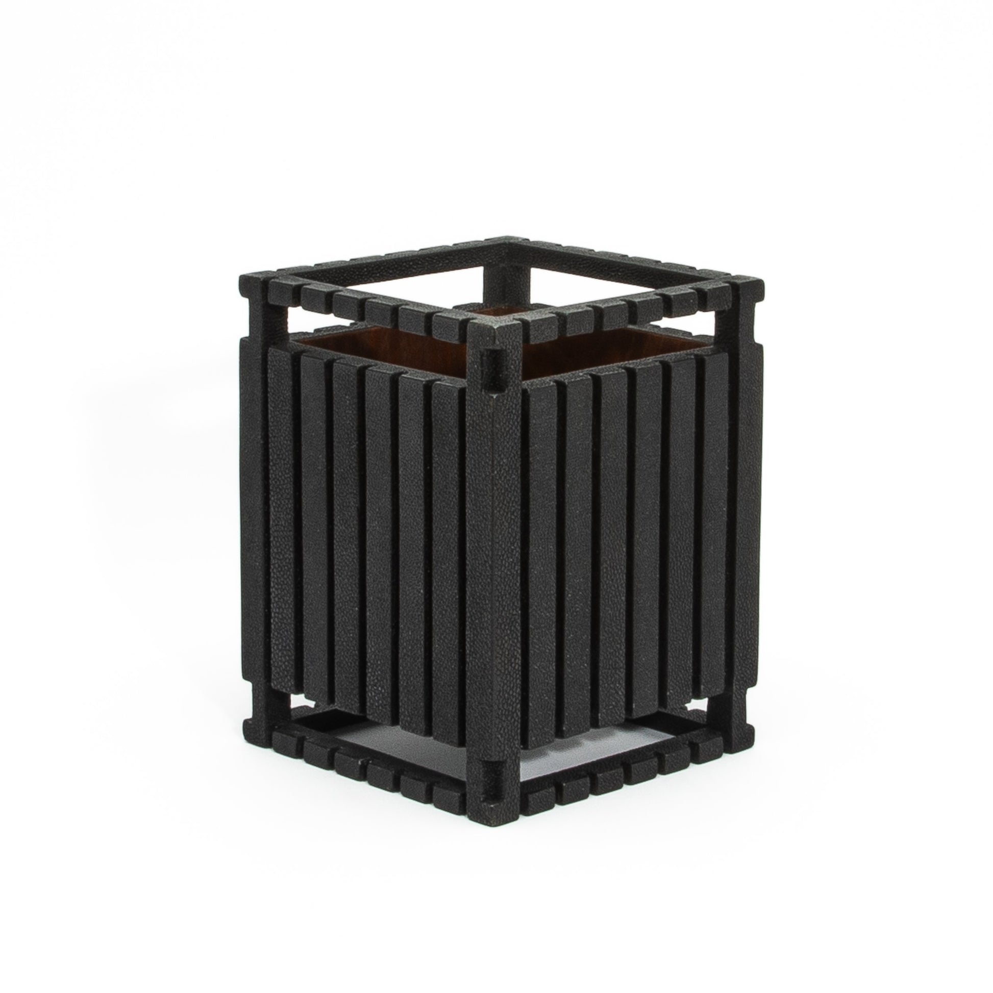 Waste Bin in Black Shagreen Detail by R&Y Augousti