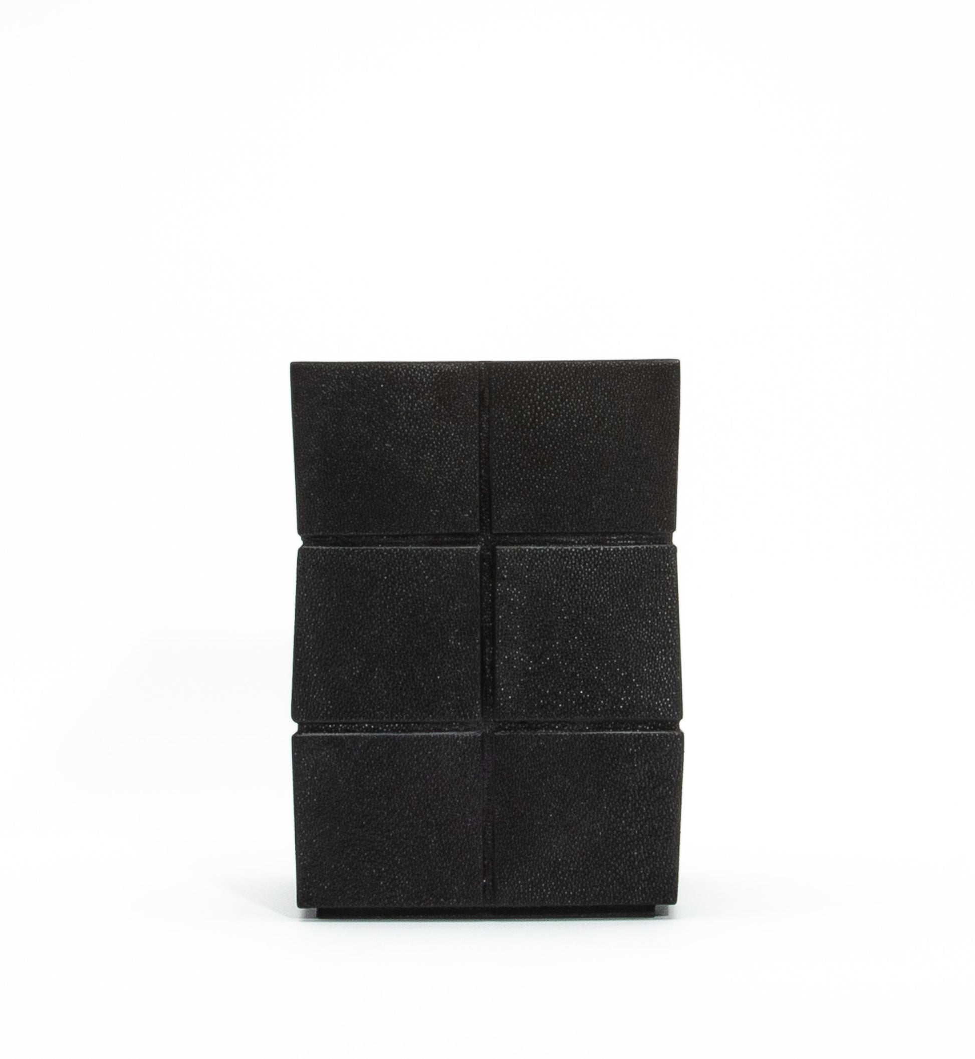 Waste Bin in Black Shagreen by R&Y Augousti